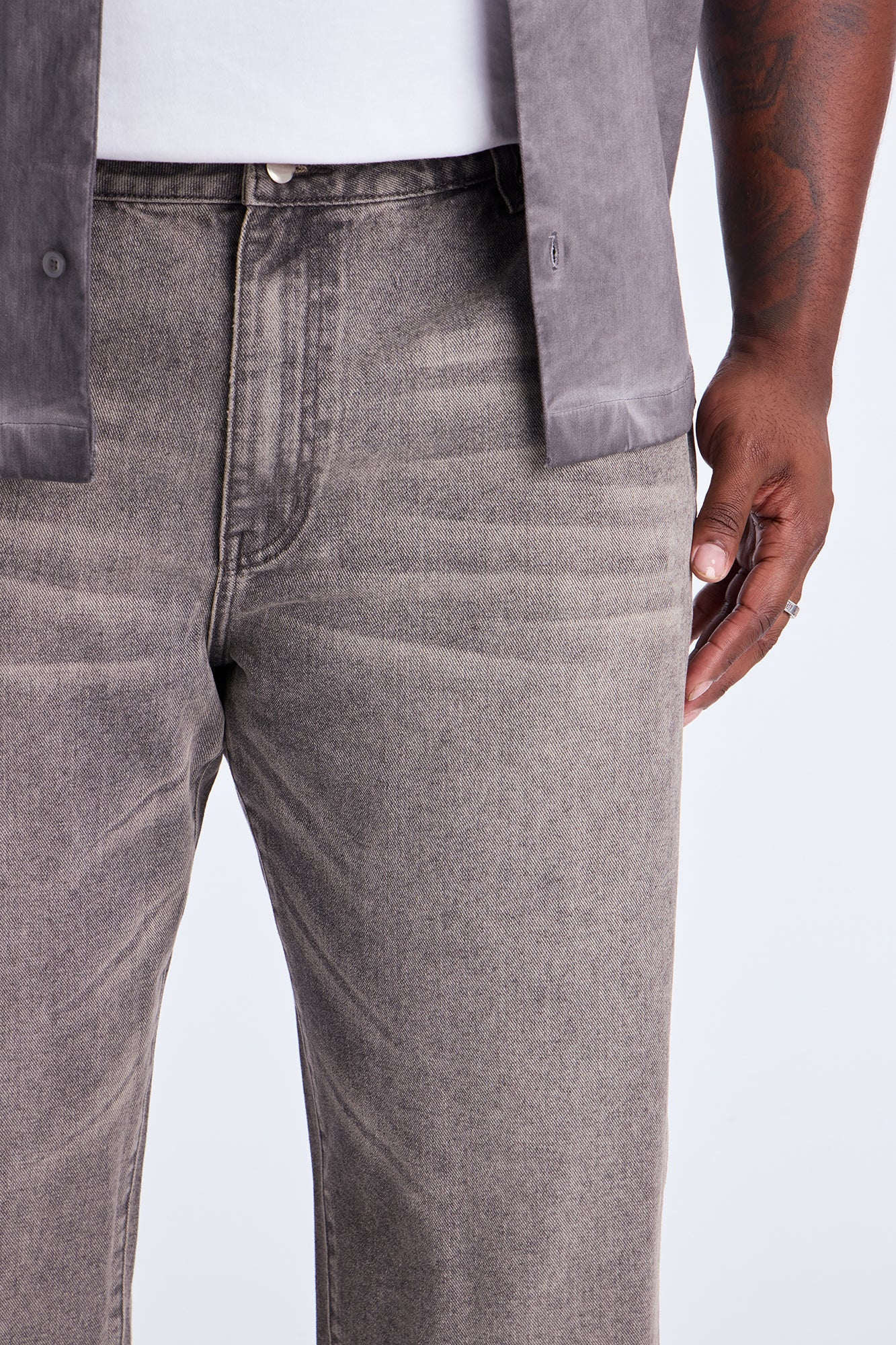 Relaxed Straight Panel Down Now Jean - Grey