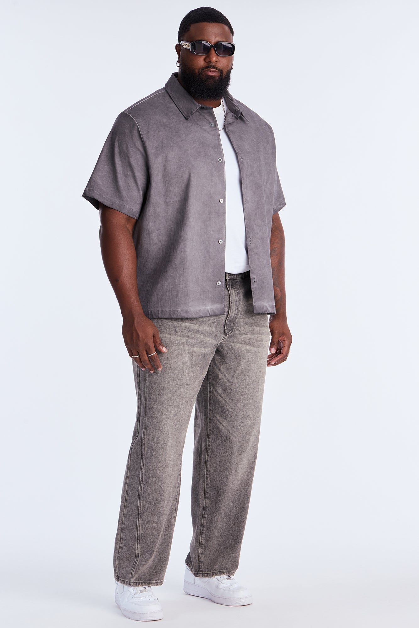 Relaxed Straight Panel Down Now Jean - Grey