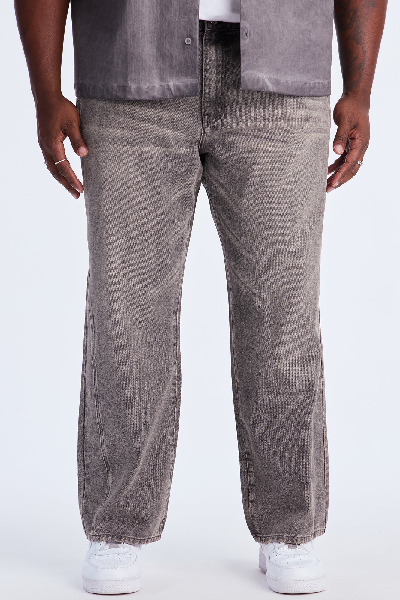 Relaxed Straight Panel Down Now Jean - Grey