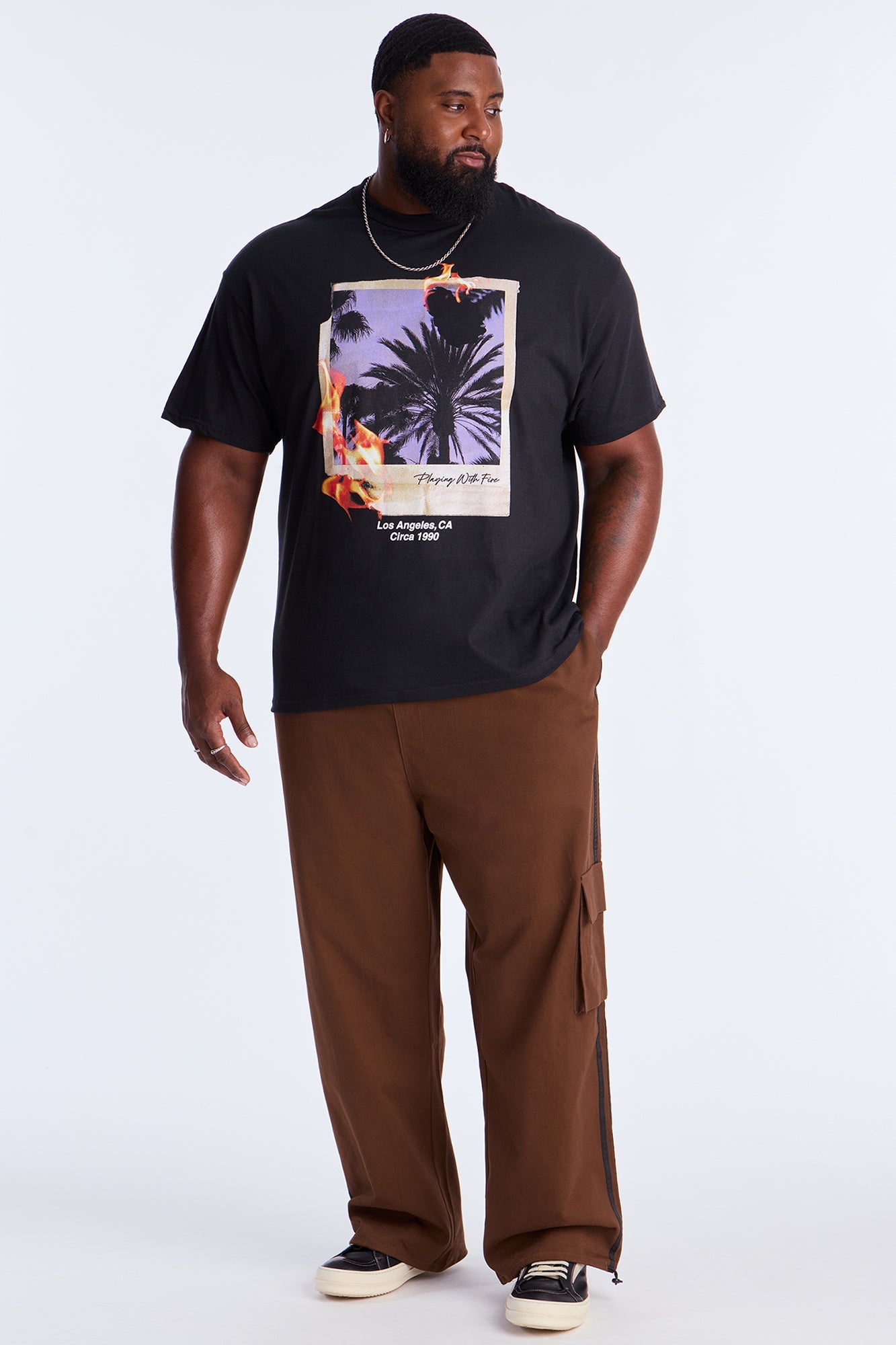 LA Burnt Polaroid Short Sleeve Tee - Black