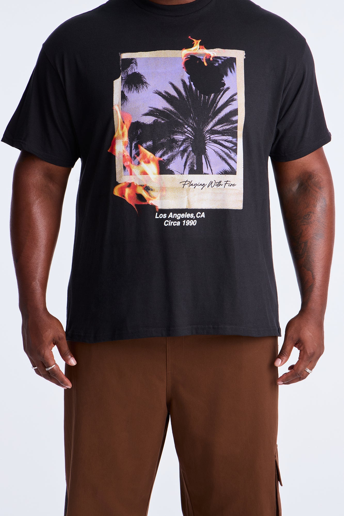 LA Burnt Polaroid Short Sleeve Tee - Black