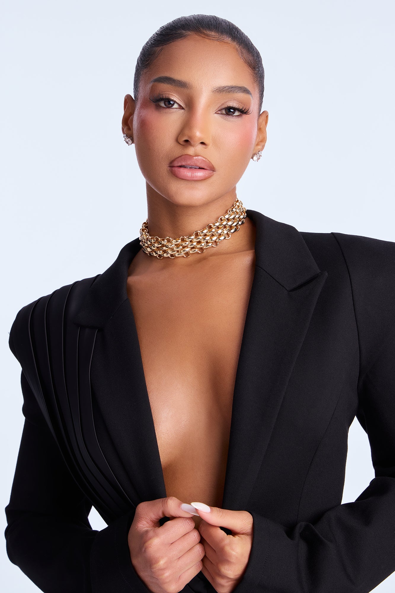 Linked Up Choker Necklace - Gold