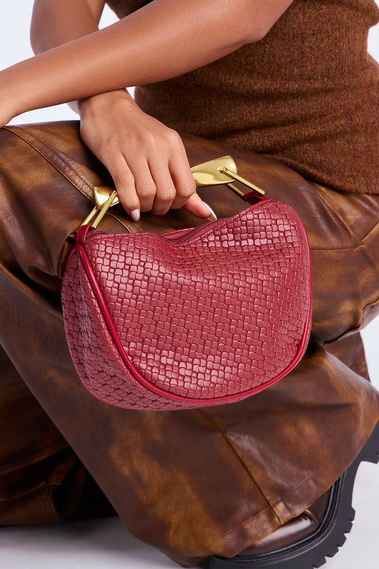 Tate Twist Satchel Handbag - Burgundy