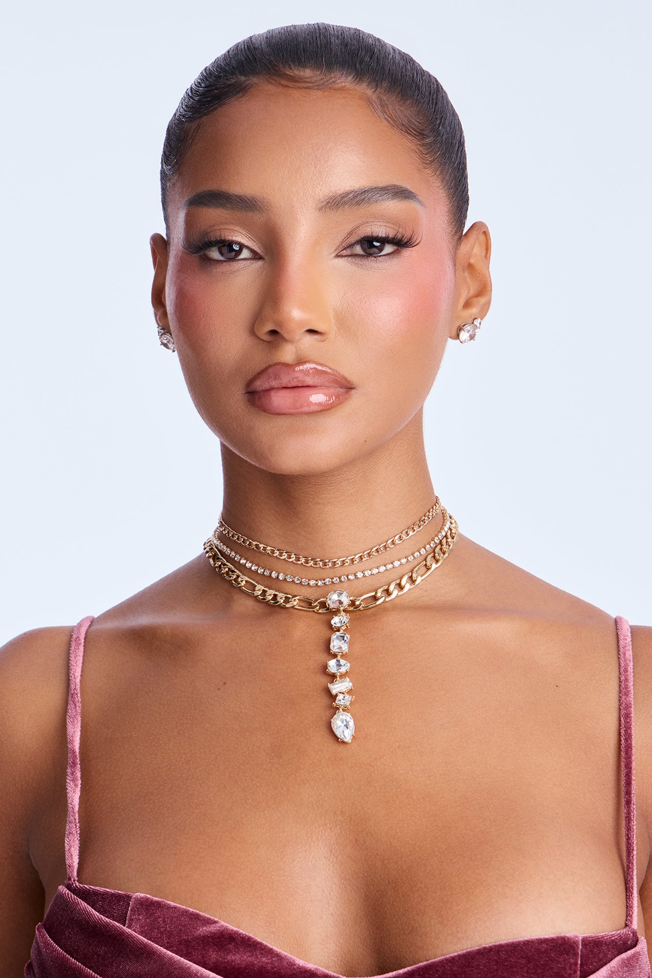 Night Out Jeweled Choker Necklace - Gold