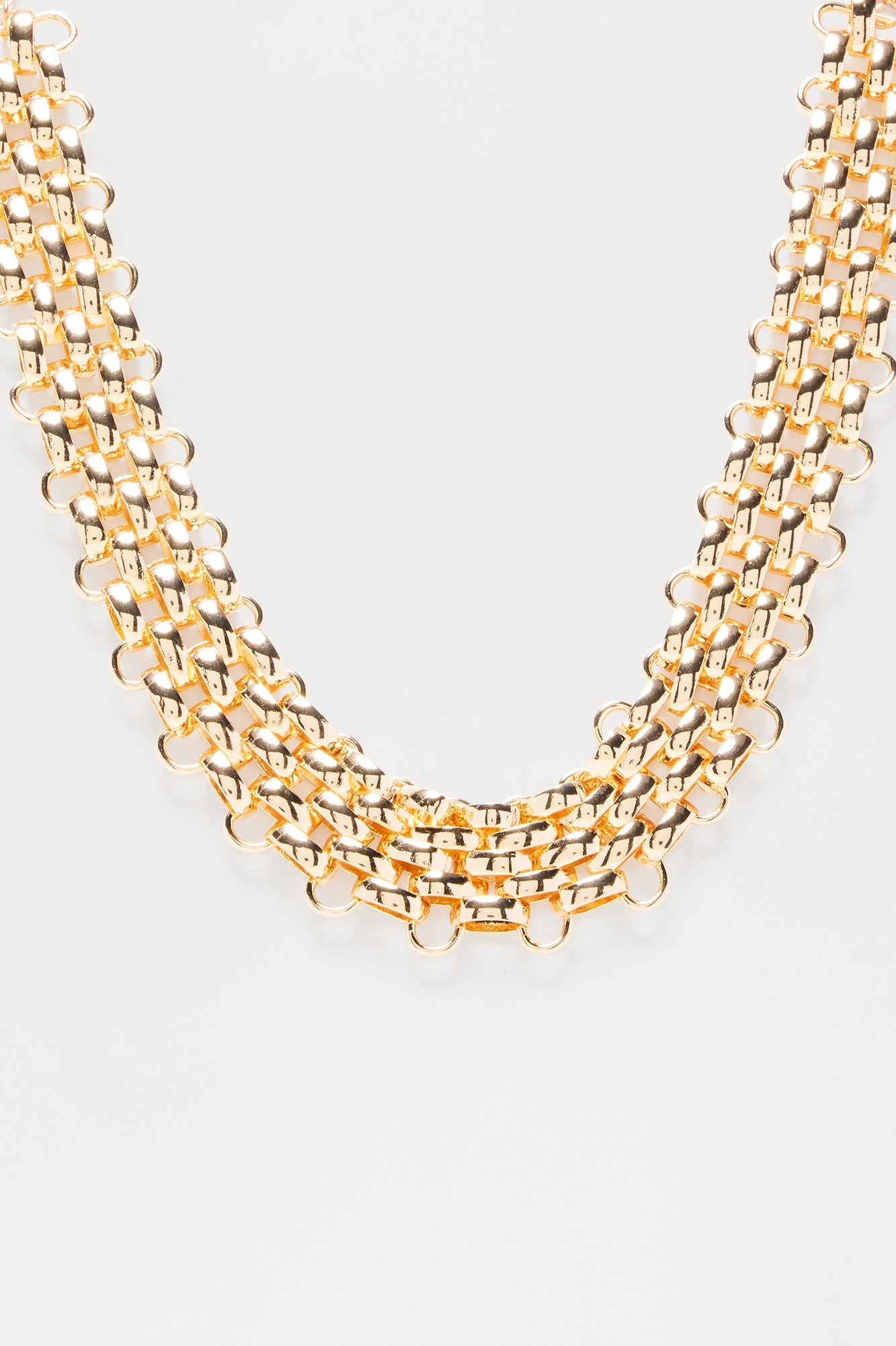 Linked Up Choker Necklace - Gold