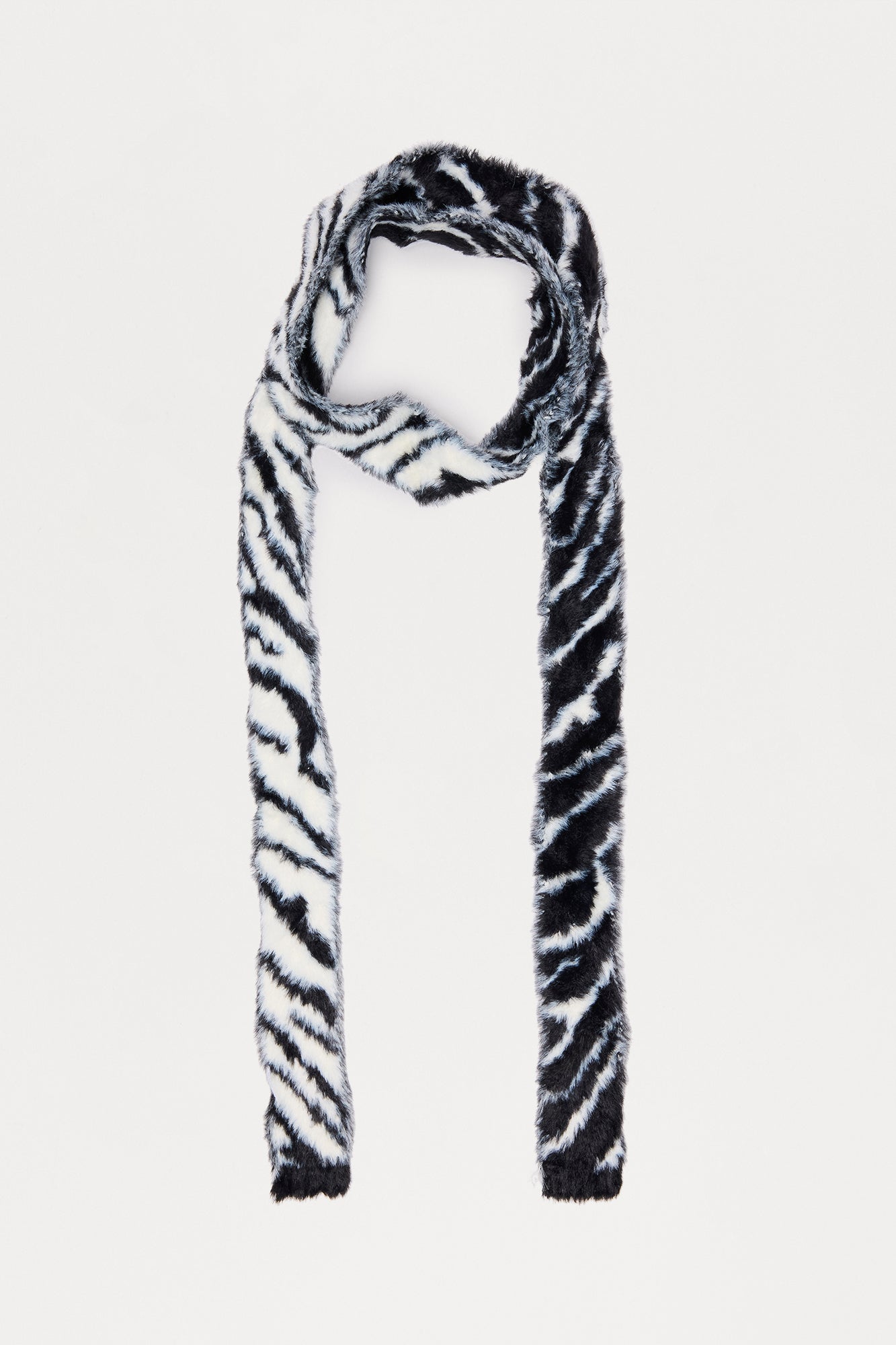Spontaneously Fun Zebra Skinny Scarf - Black/White