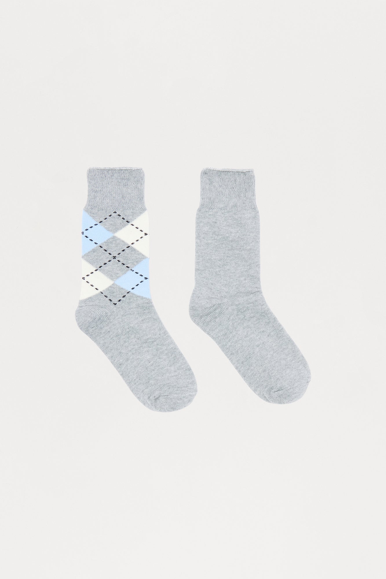 Brains And Beauty Argyle Socks - Grey/combo