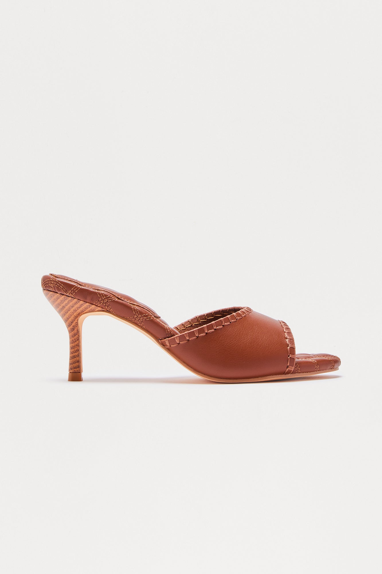 Esther Quilted Mules - Brown