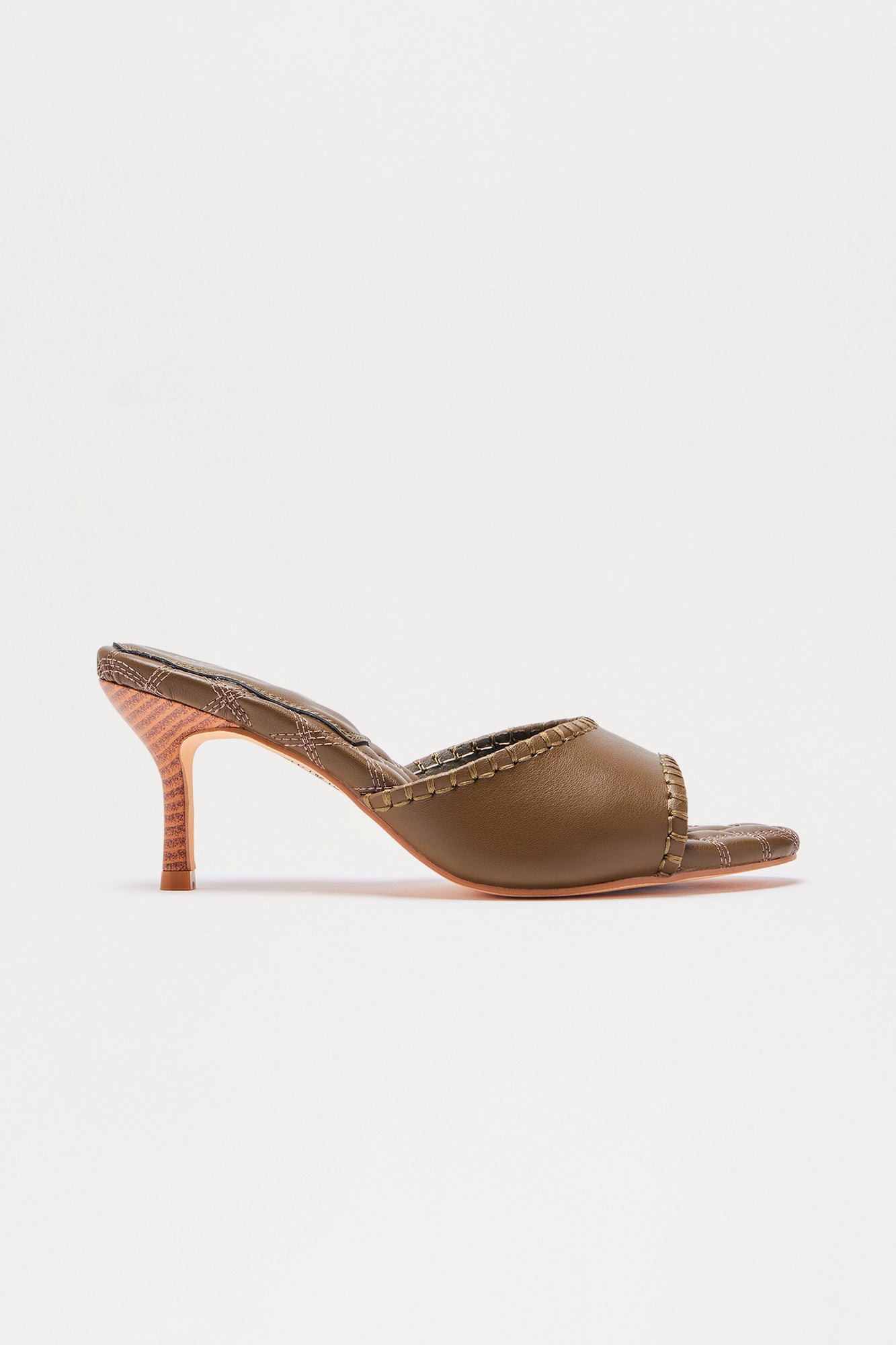 Esther Quilted Mules - Olive