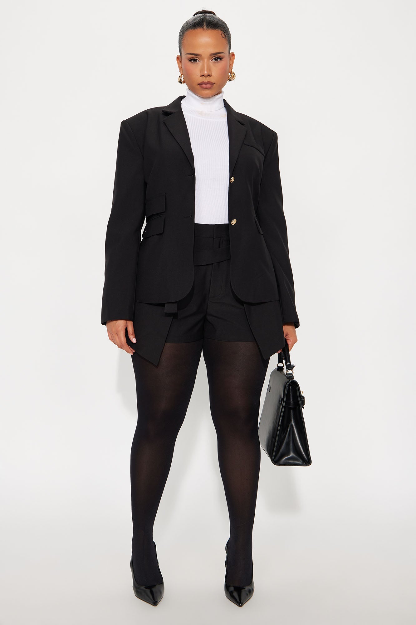 Bending The Rules Blazer Short Set - Black