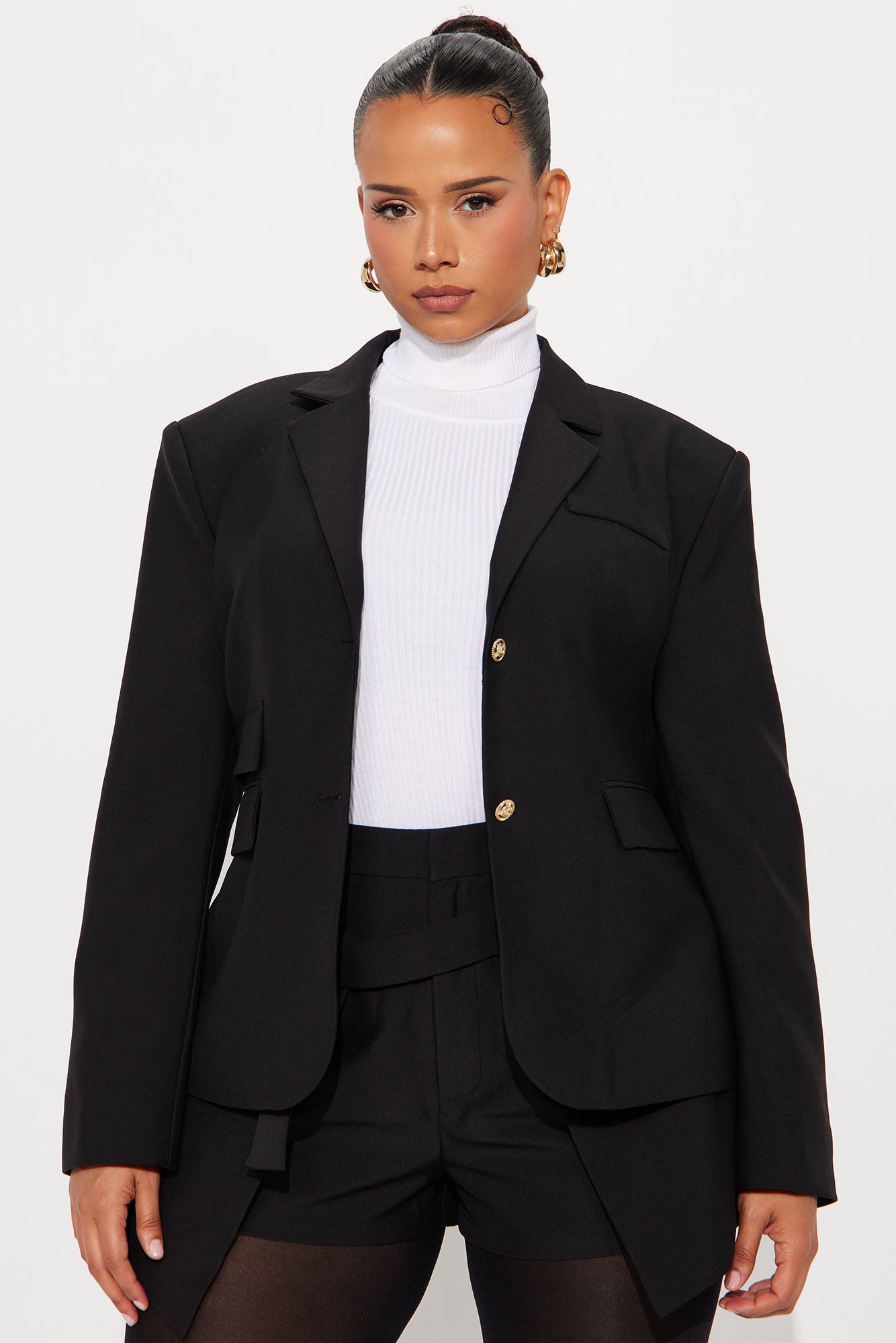 Bending The Rules Blazer Short Set - Black