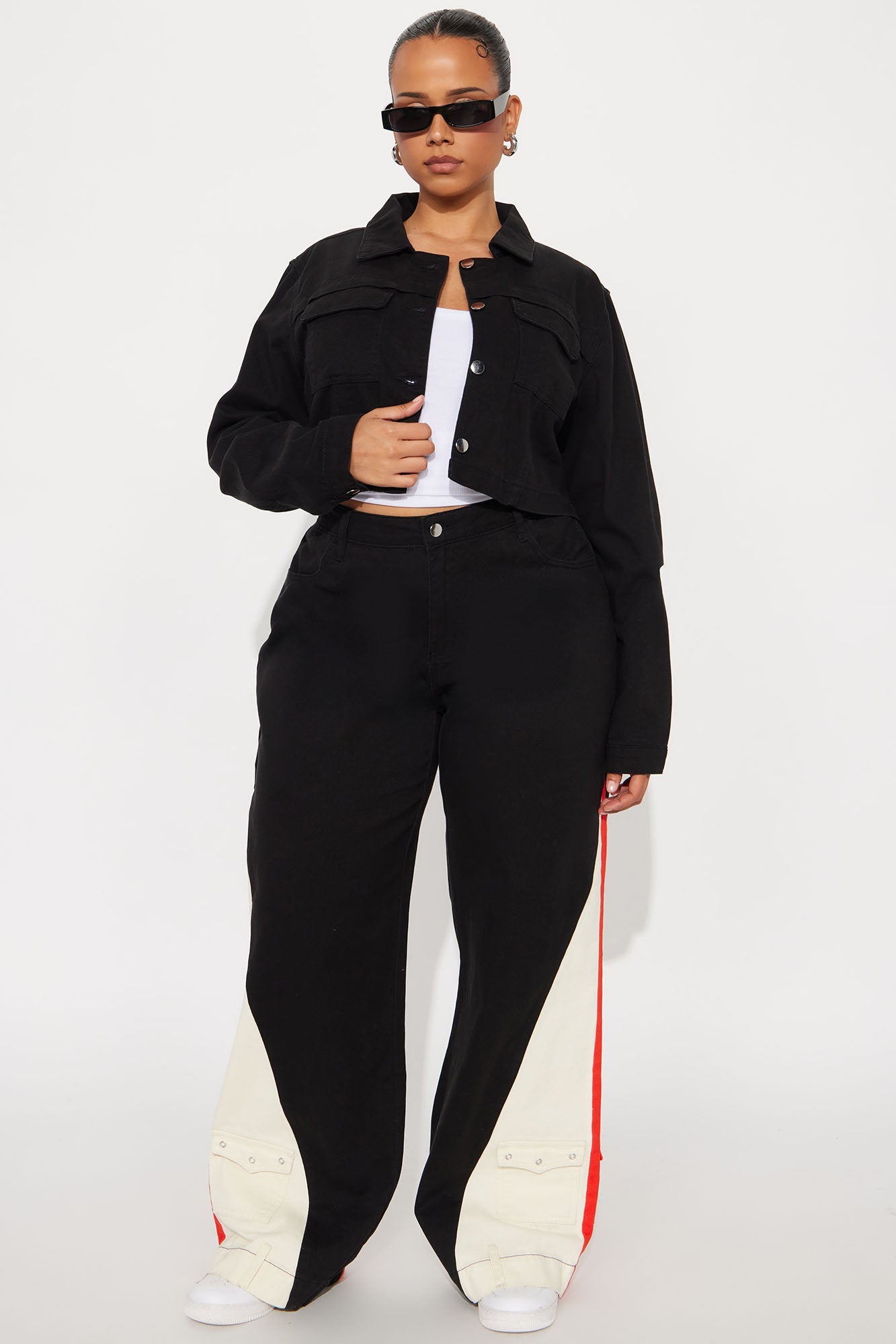 Locked In Denim Jacket Pant Set - Black