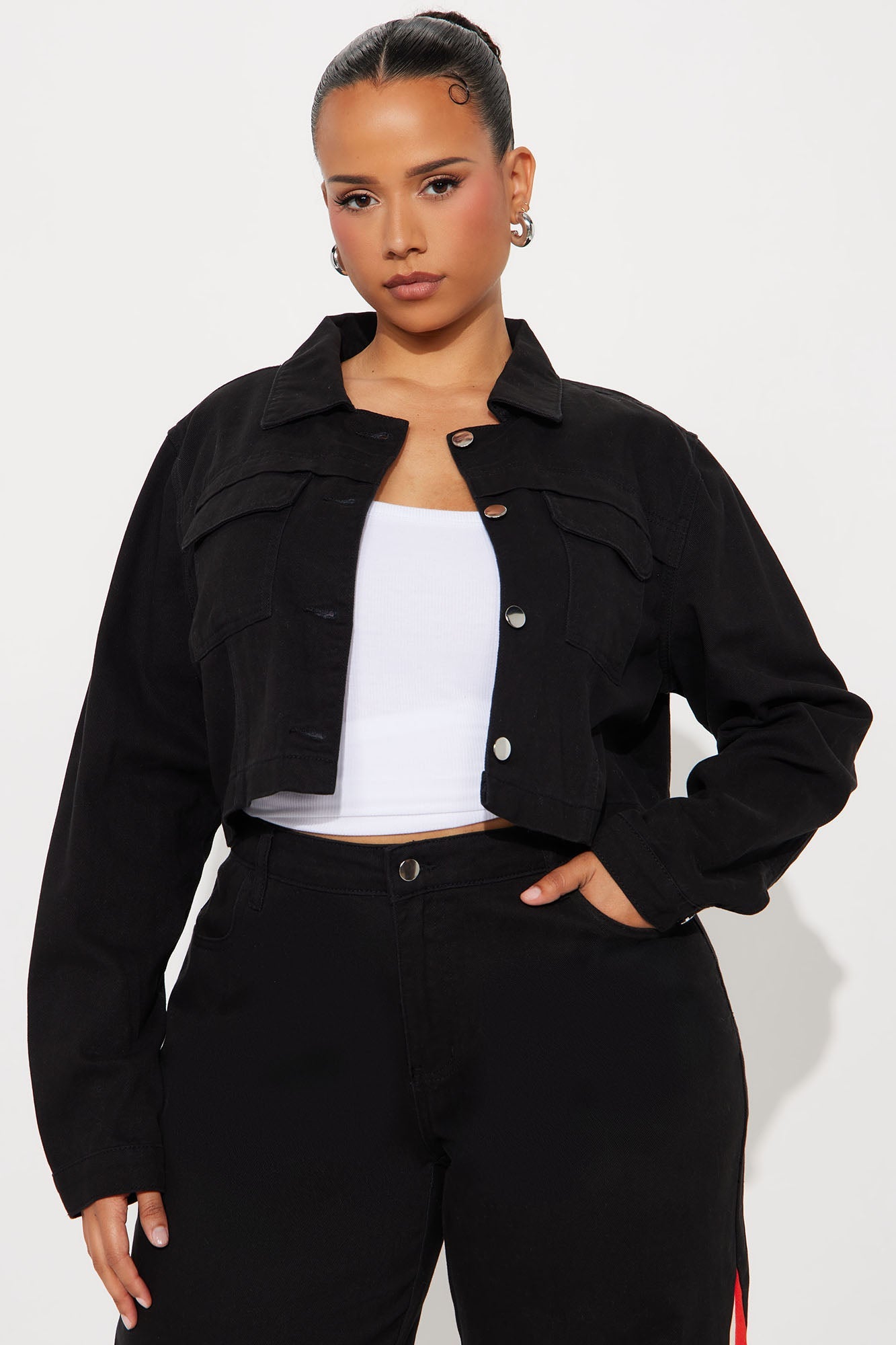 Locked In Denim Jacket Pant Set - Black