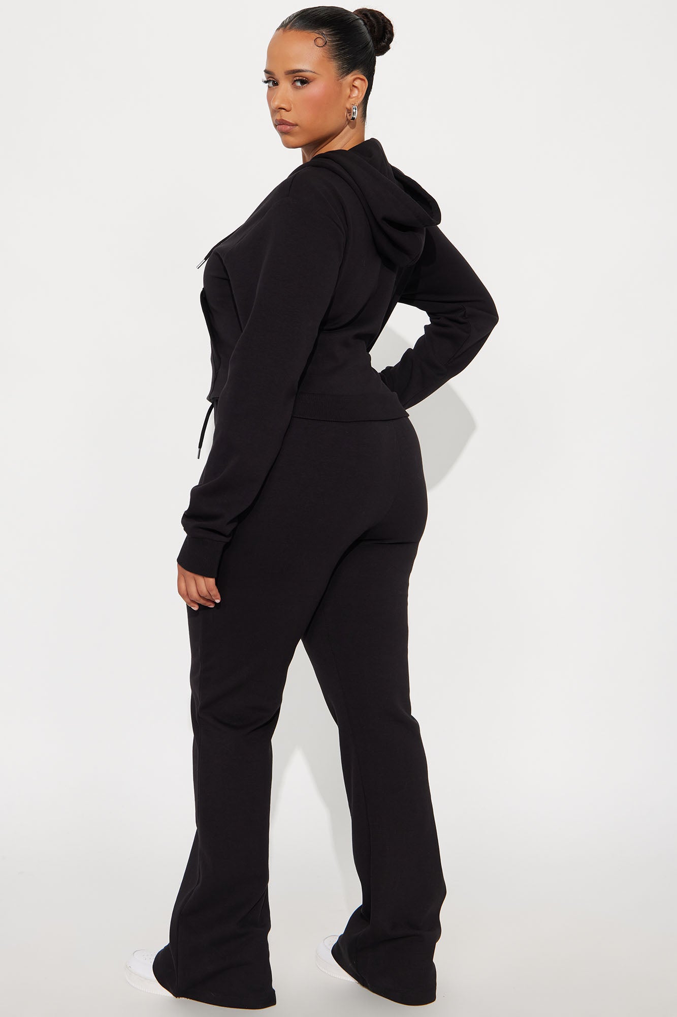 Ready To Go Zip Up Pant Set - Black