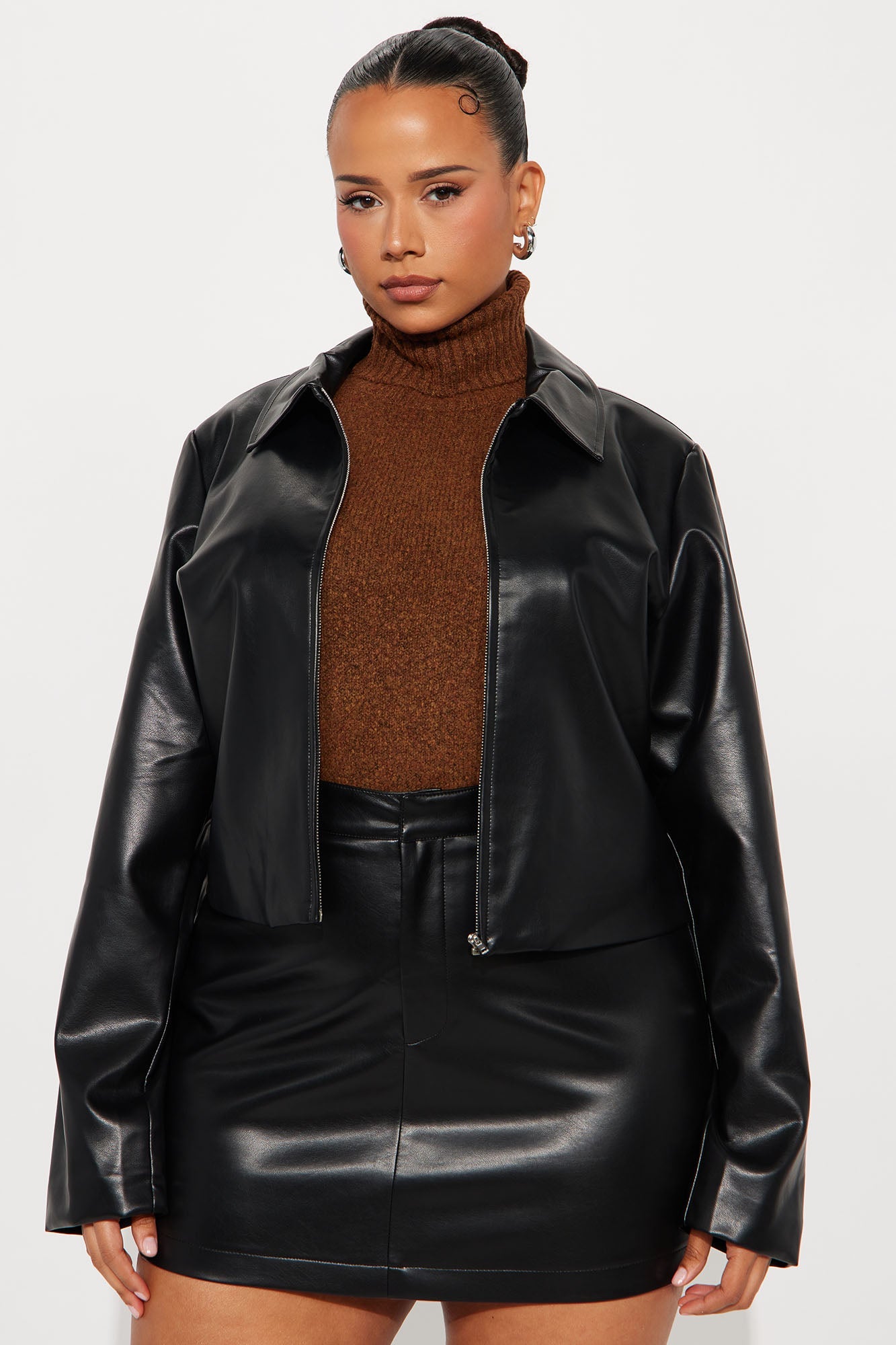 Stella Faux Leather Moto Jacket - Black