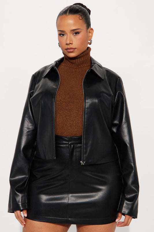Stella Faux Leather Moto Jacket - Black