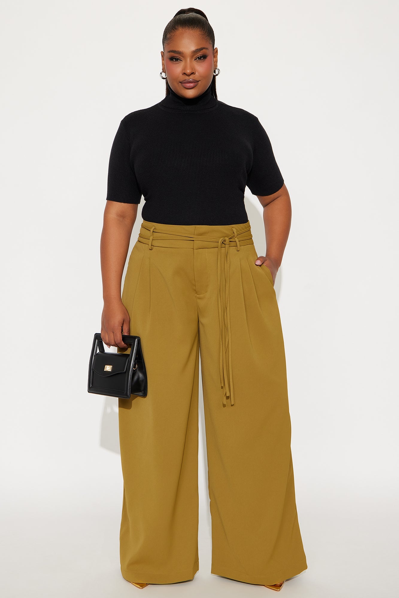 Always Ambitious Belted Trouser Pant 32″ - Chartreuse