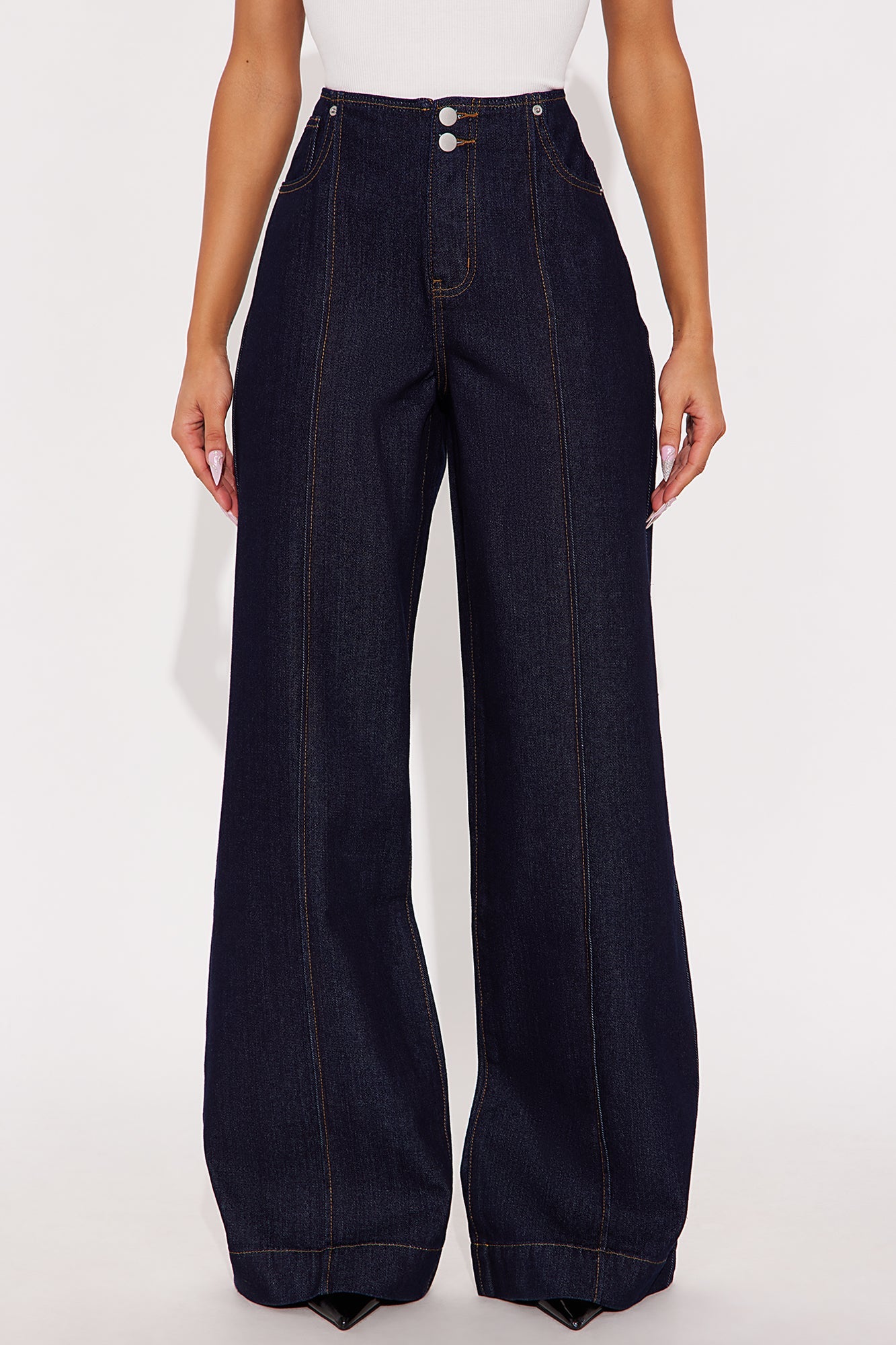 Opening Scene Wide Leg Jeans - Dark Denim