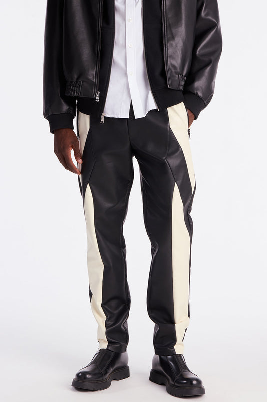 Slim Birmingham Faux Leather Pant - Black/combo