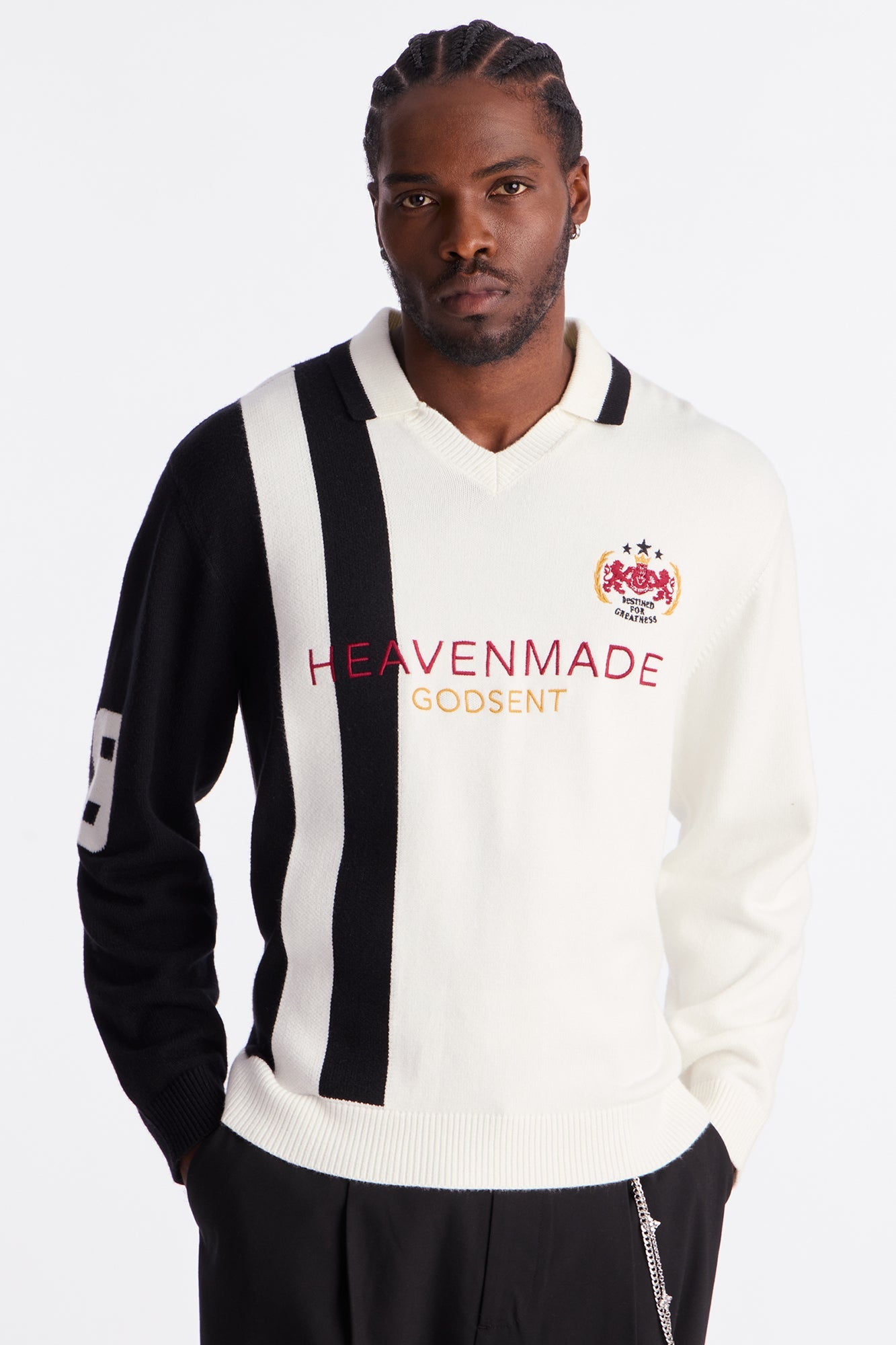 Distant Daydream Vneck Sweater - Off White/combo