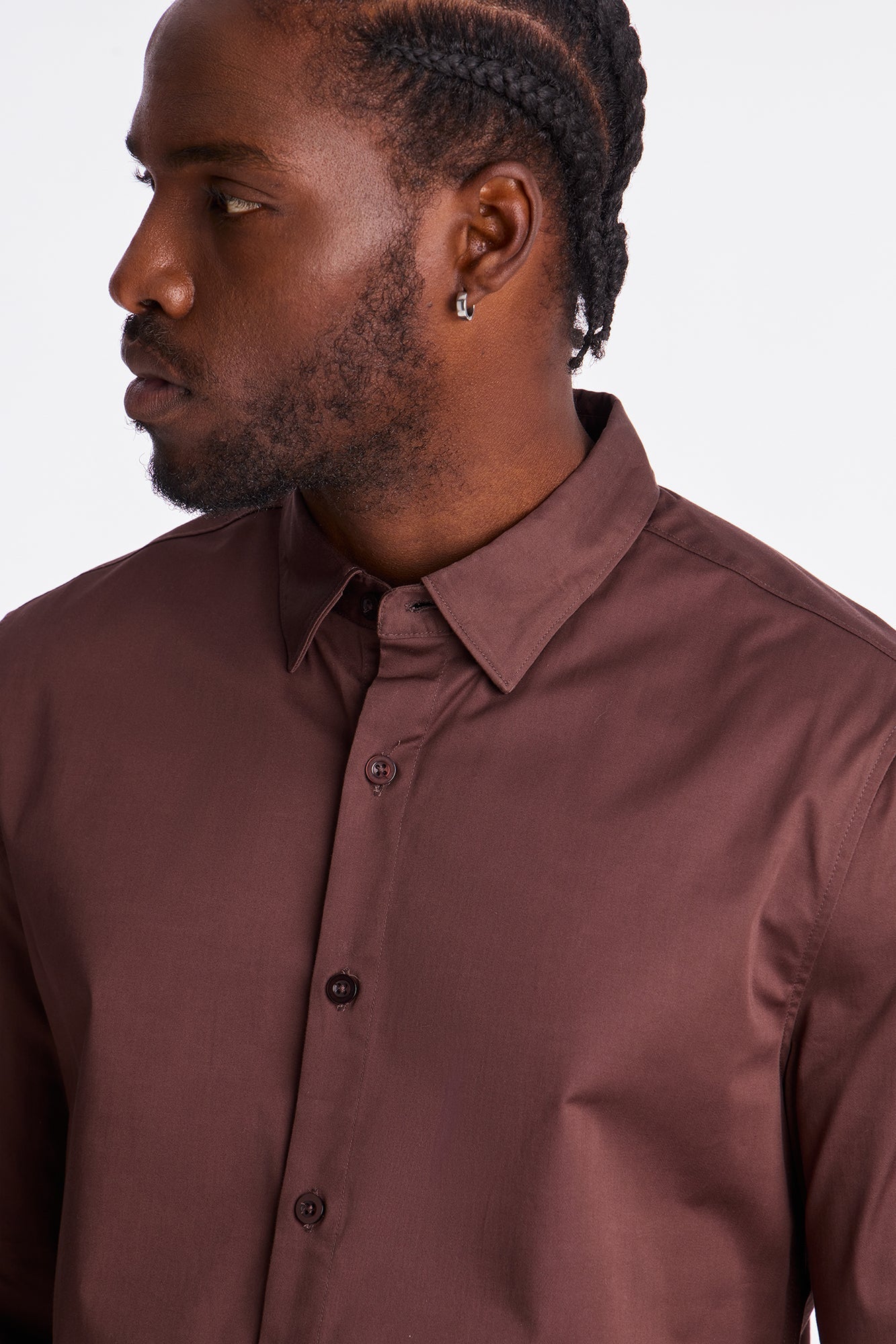 Luxe Stretch Dress Shirt - Brown