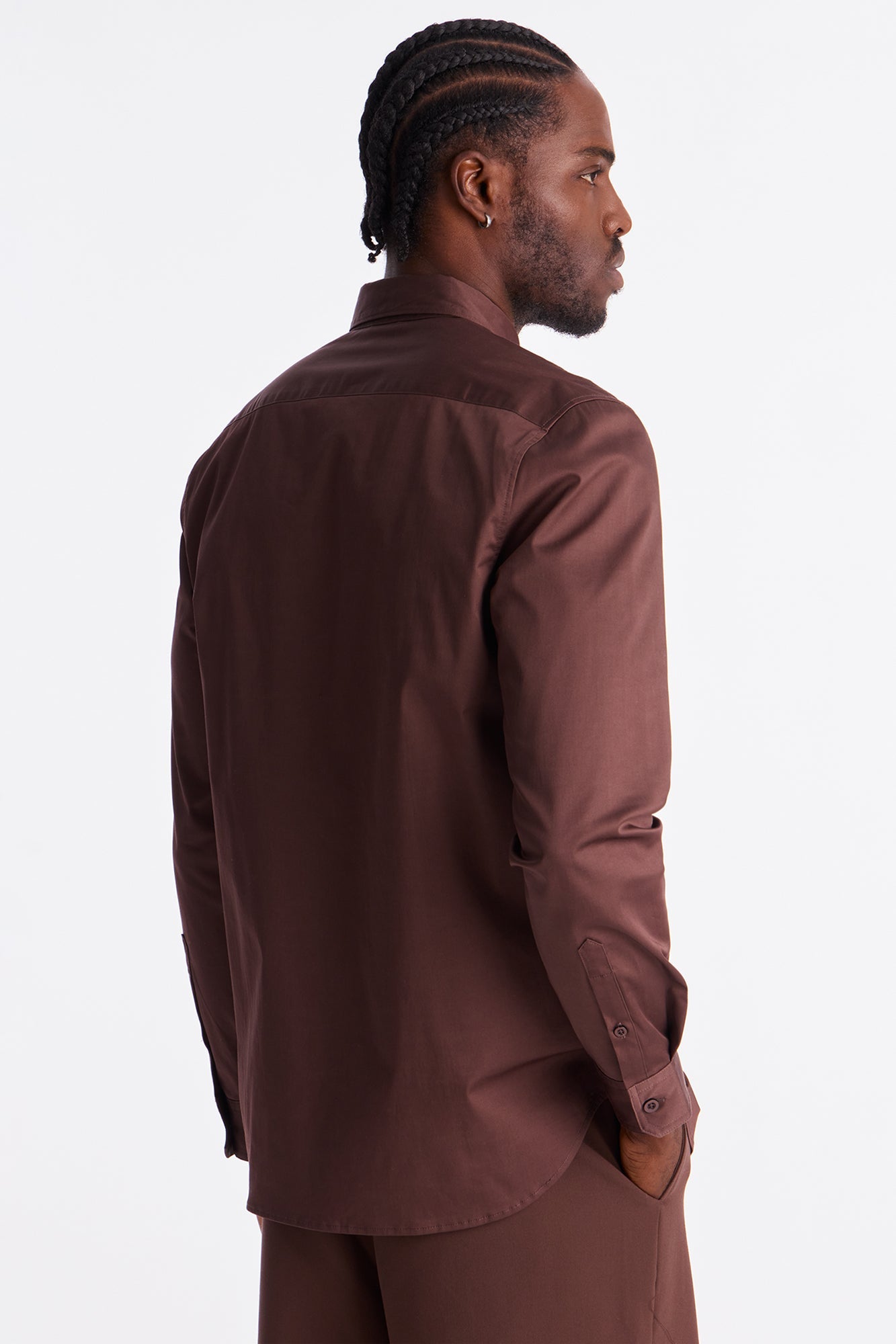 Luxe Stretch Dress Shirt - Brown