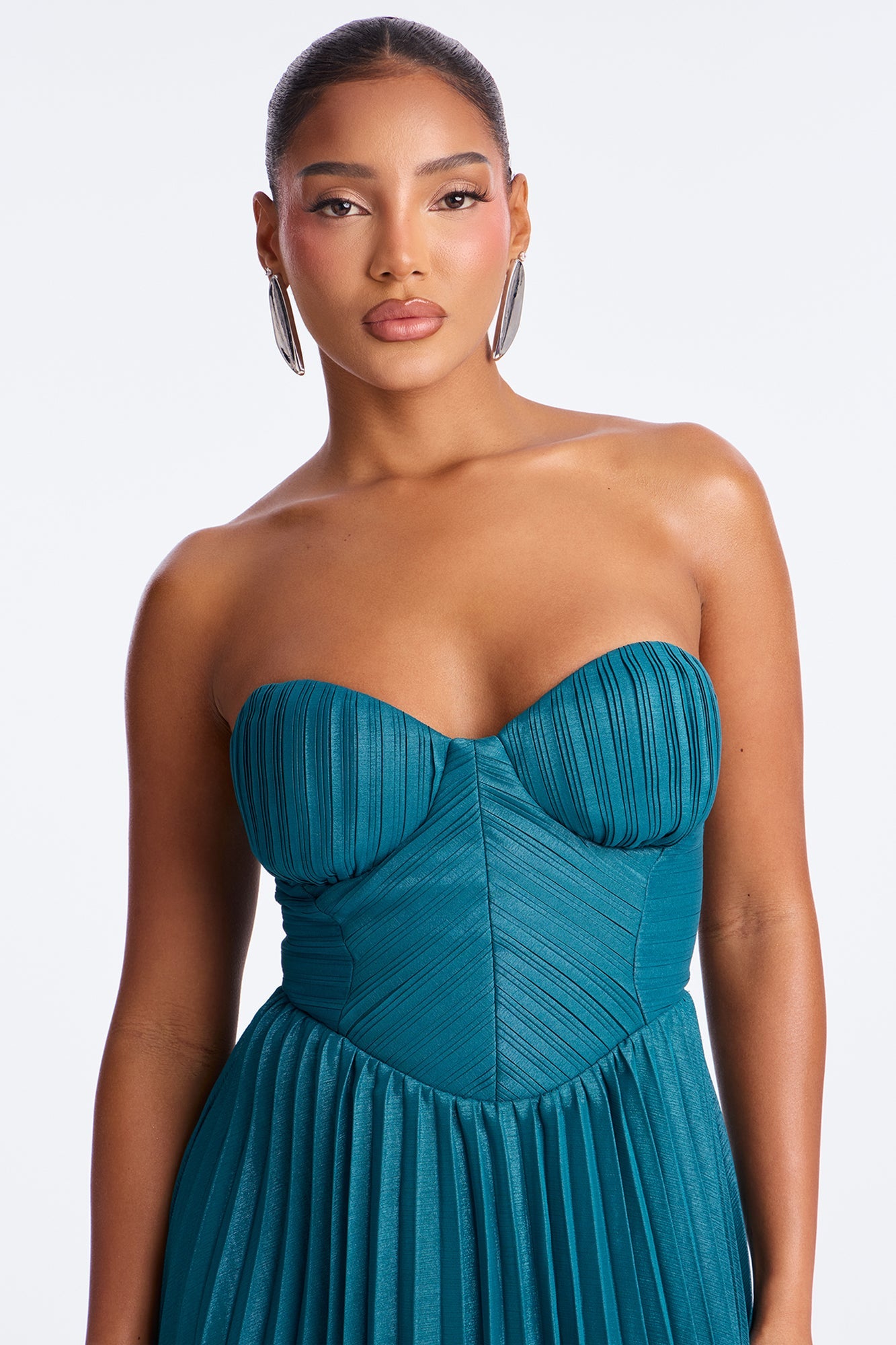 Urban Spark Plisse Gown - Teal