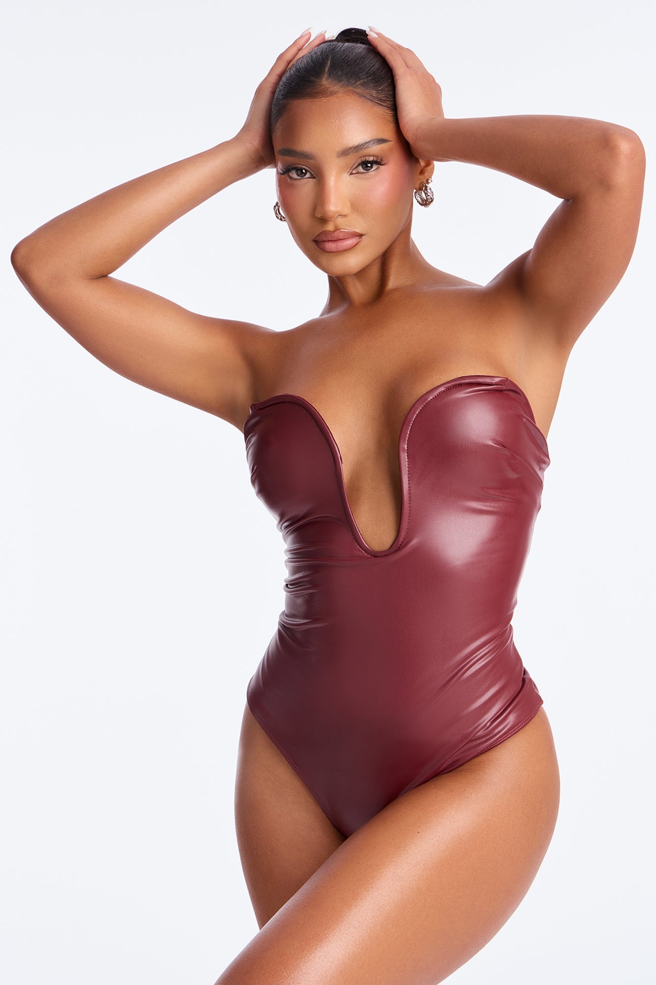 Love From Italy Faux Leather Corset - Wine