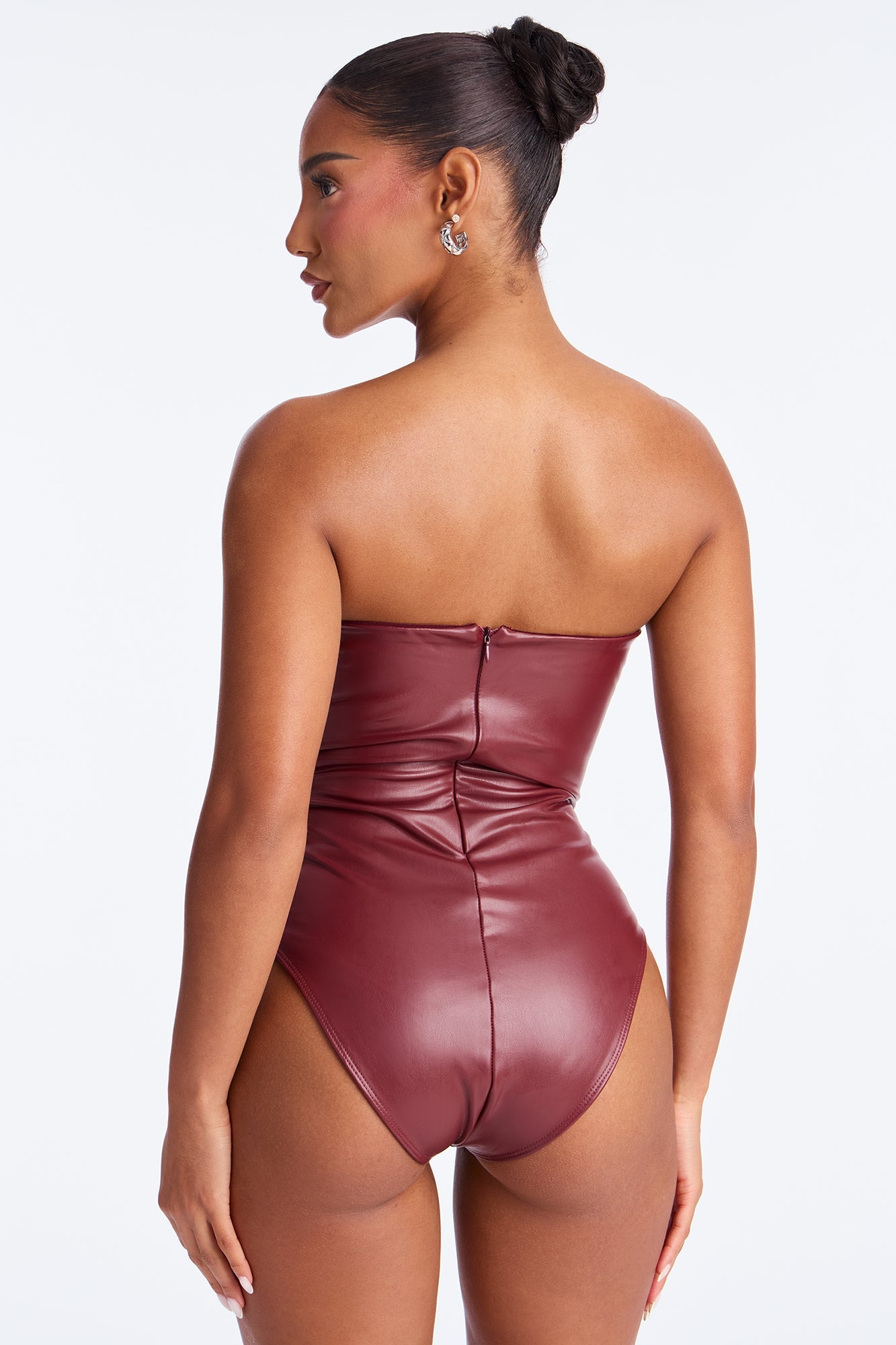 Love From Italy Faux Leather Corset - Wine