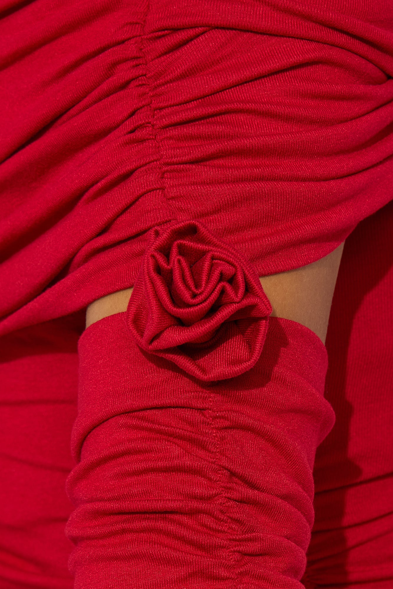 Rebecca Off Shoulder Draped Jumpsuit - Red