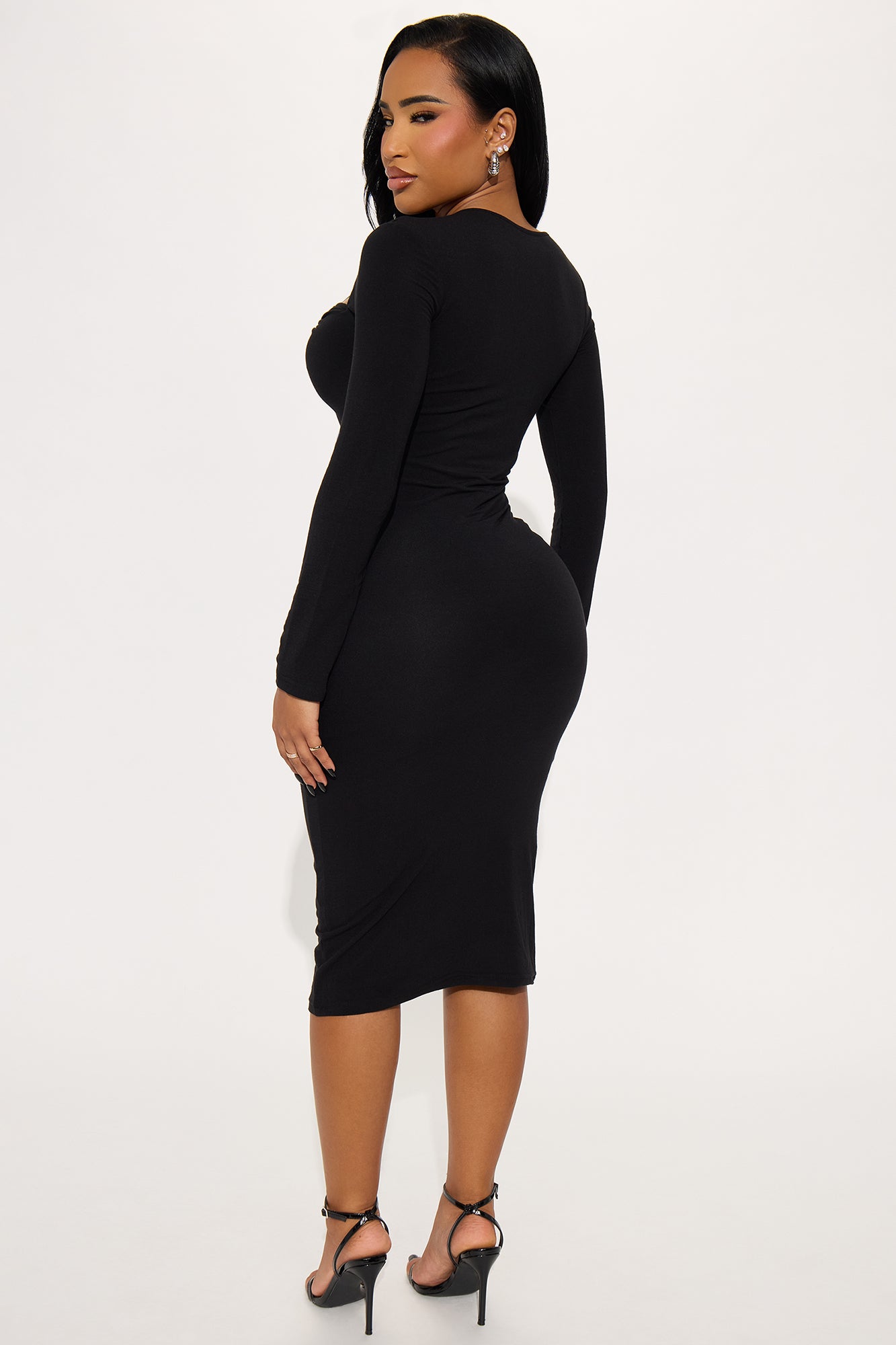 Cecilia Cut Out Midi Dress - Black
