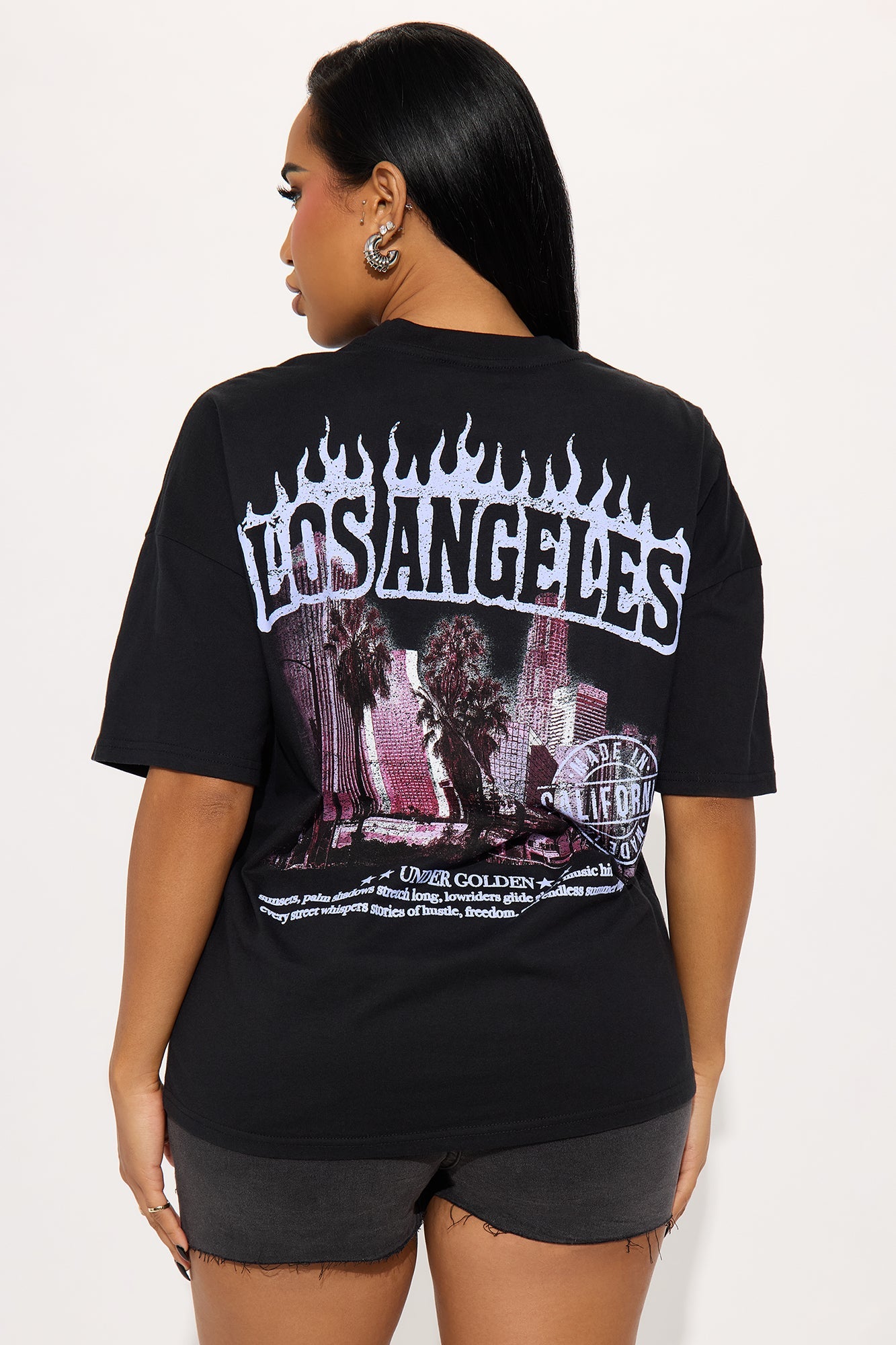 Los Angeles Heat Oversize Tshirt - Black