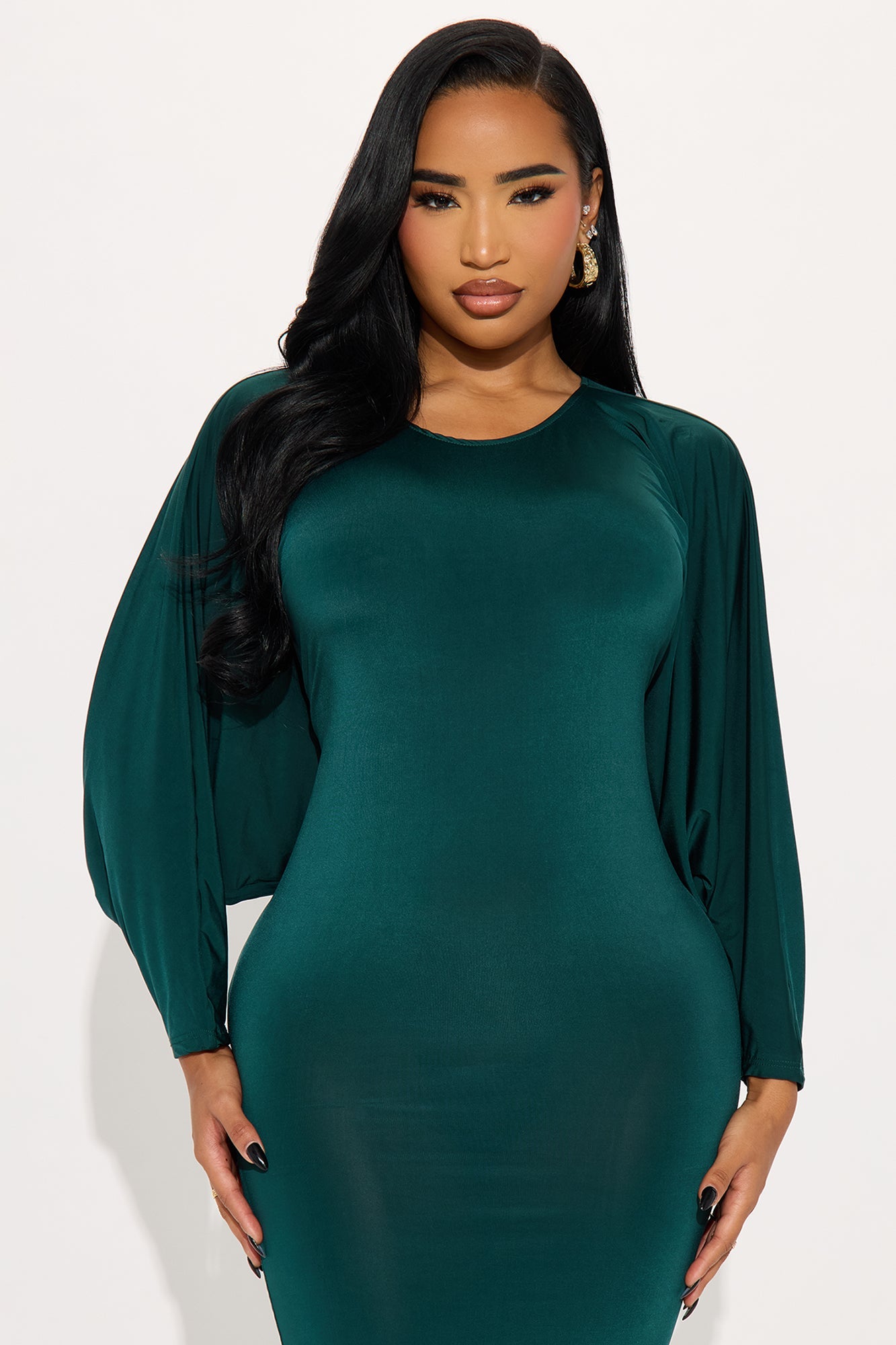 So Sensual Backless Maxi Dress - Hunter