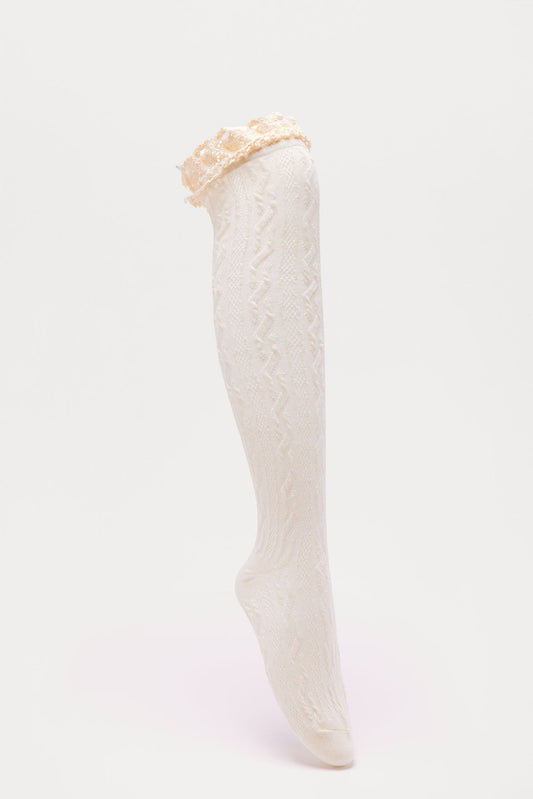 Ruffle Boot Sock - Ivory