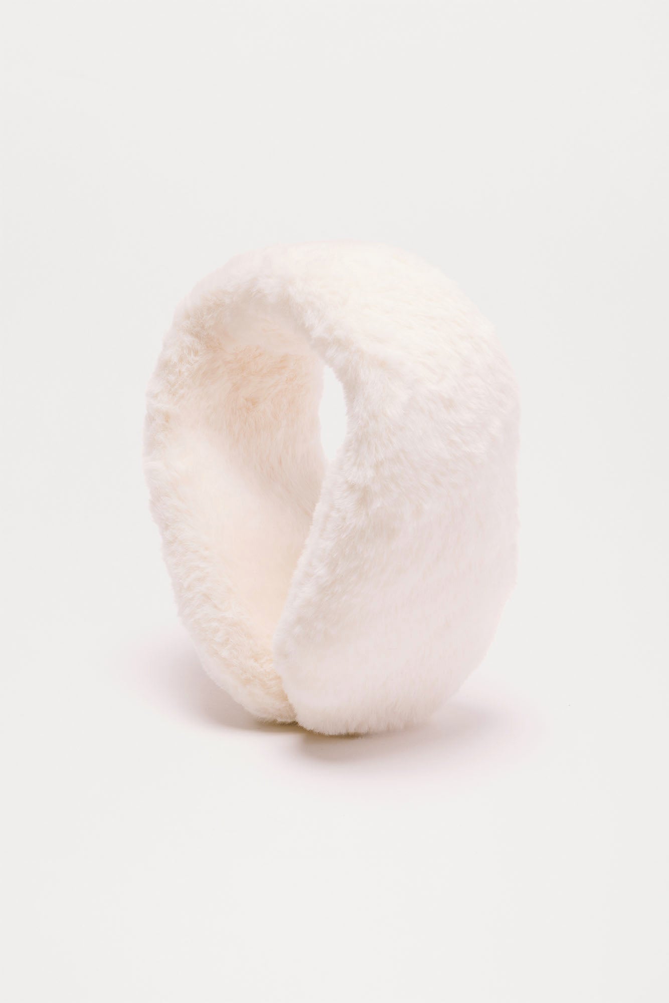 Ear Covering Faux Fur Headband - White