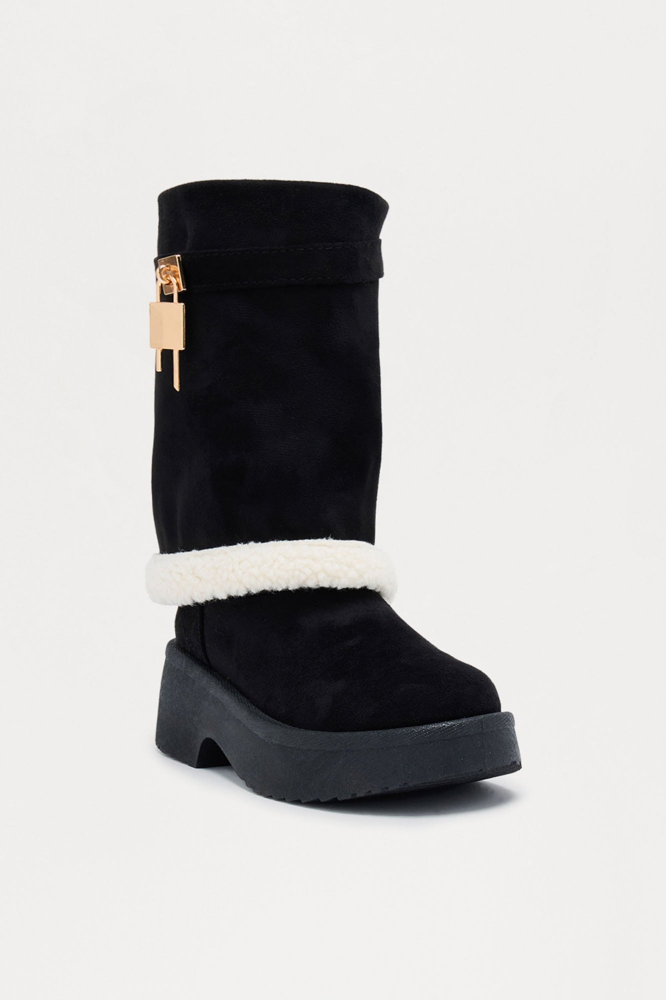 Minnesota Sherpa Trim Overlay Booties - Black