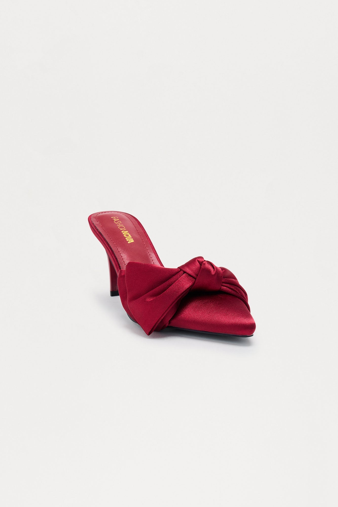 Felicity Knot Satin Pumps - Burgundy