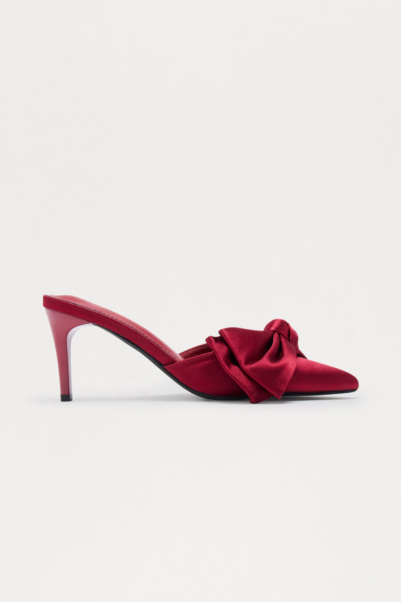 Felicity Knot Satin Pumps - Burgundy
