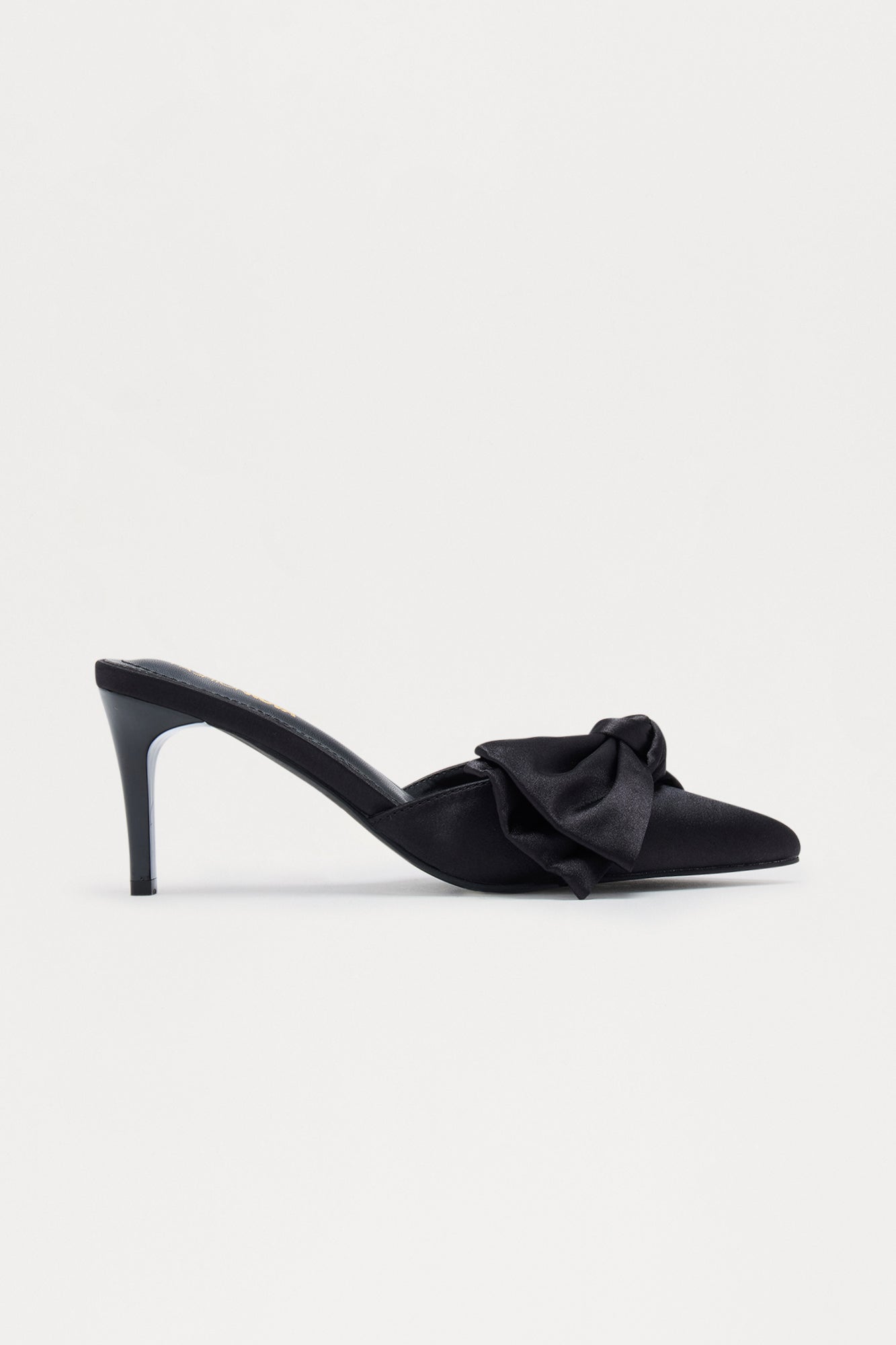 Felicity Knot Satin Pumps - Black