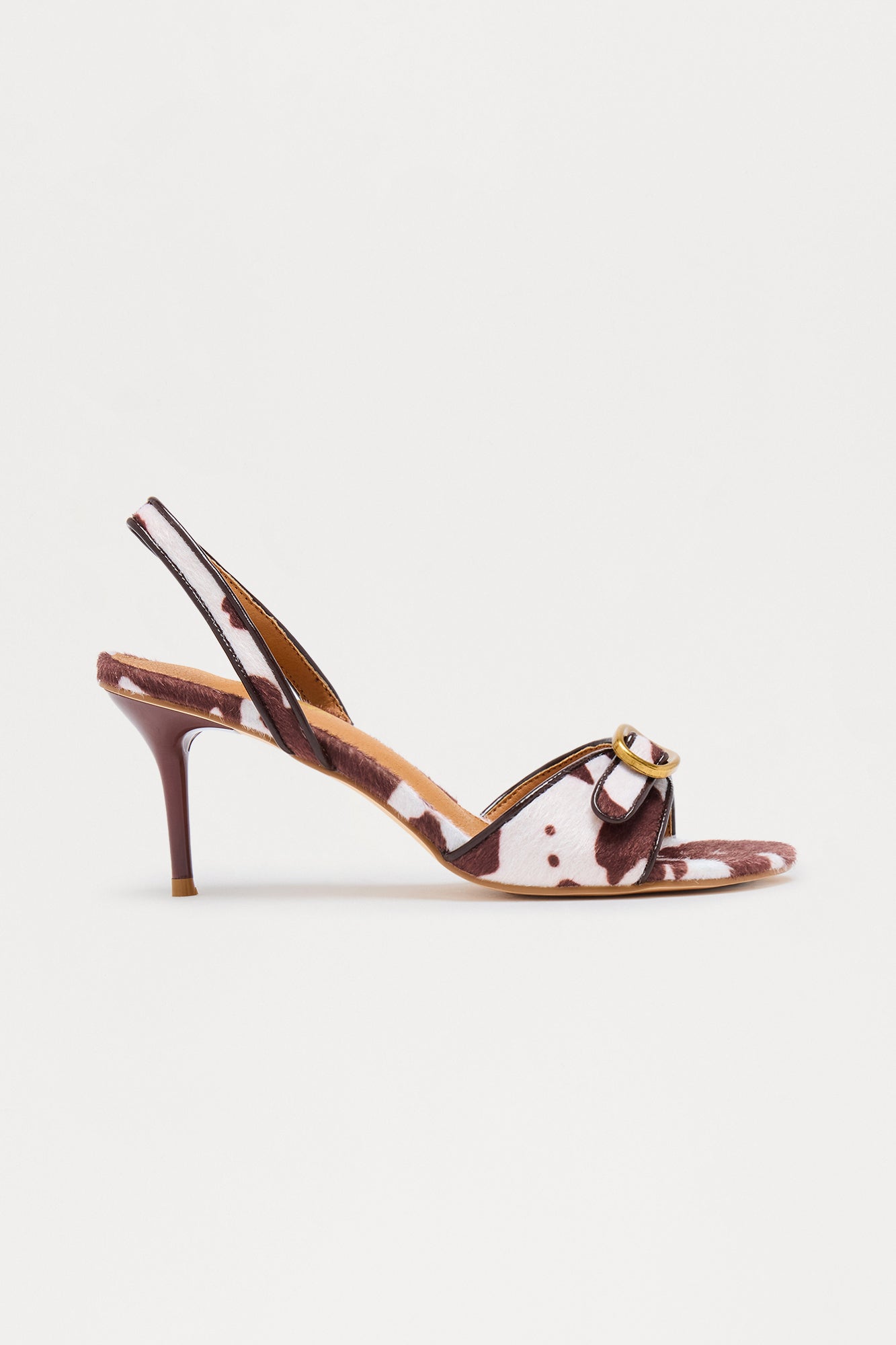 Fenn Buckle Slingback Heels - Brown/combo