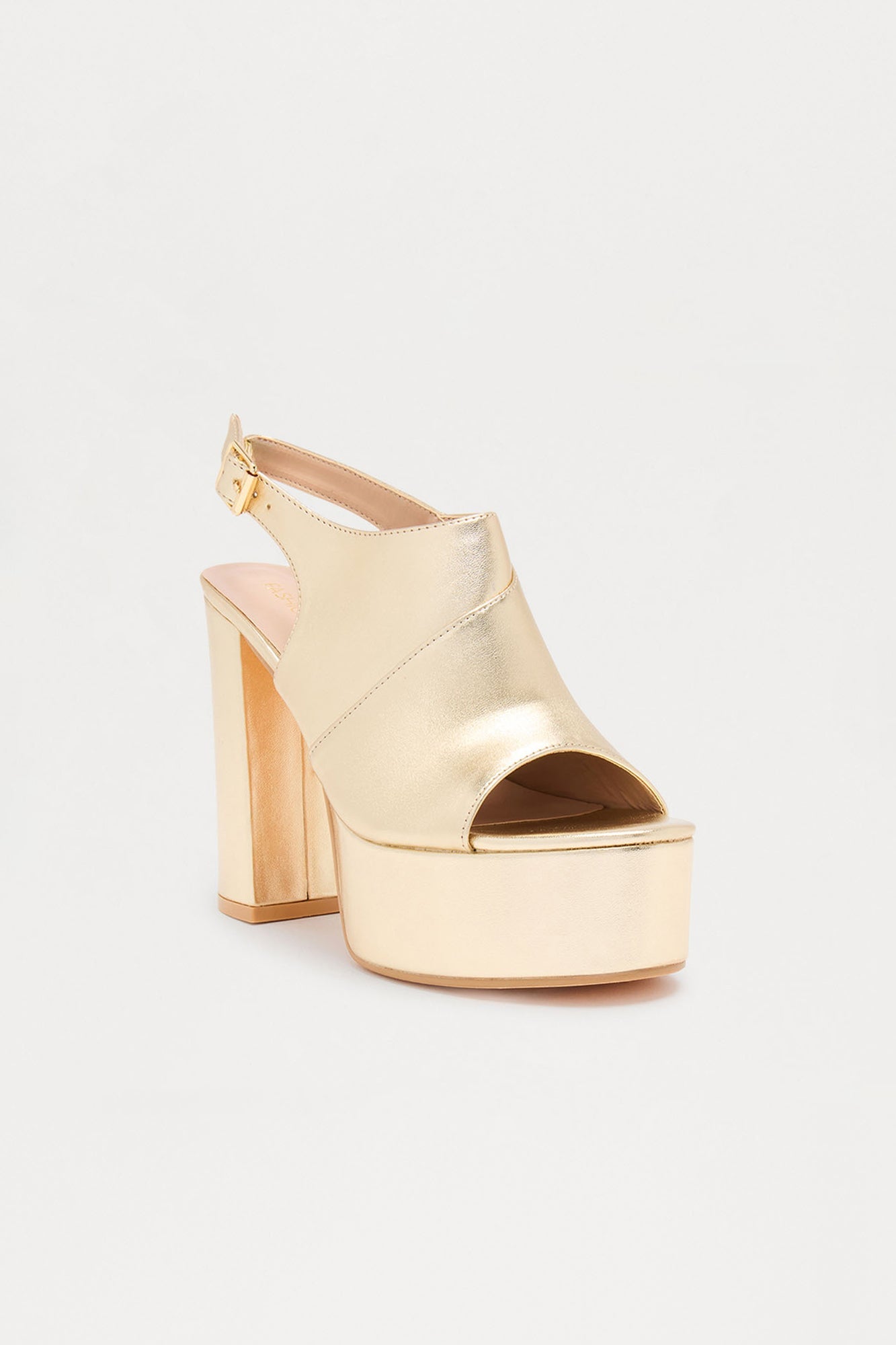 Kona Ankle Strap Platform Heels - Gold