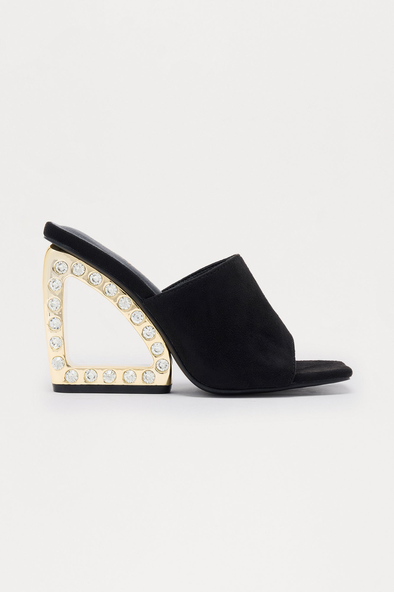 Zayna Rhinestone Trim Wedges - Black