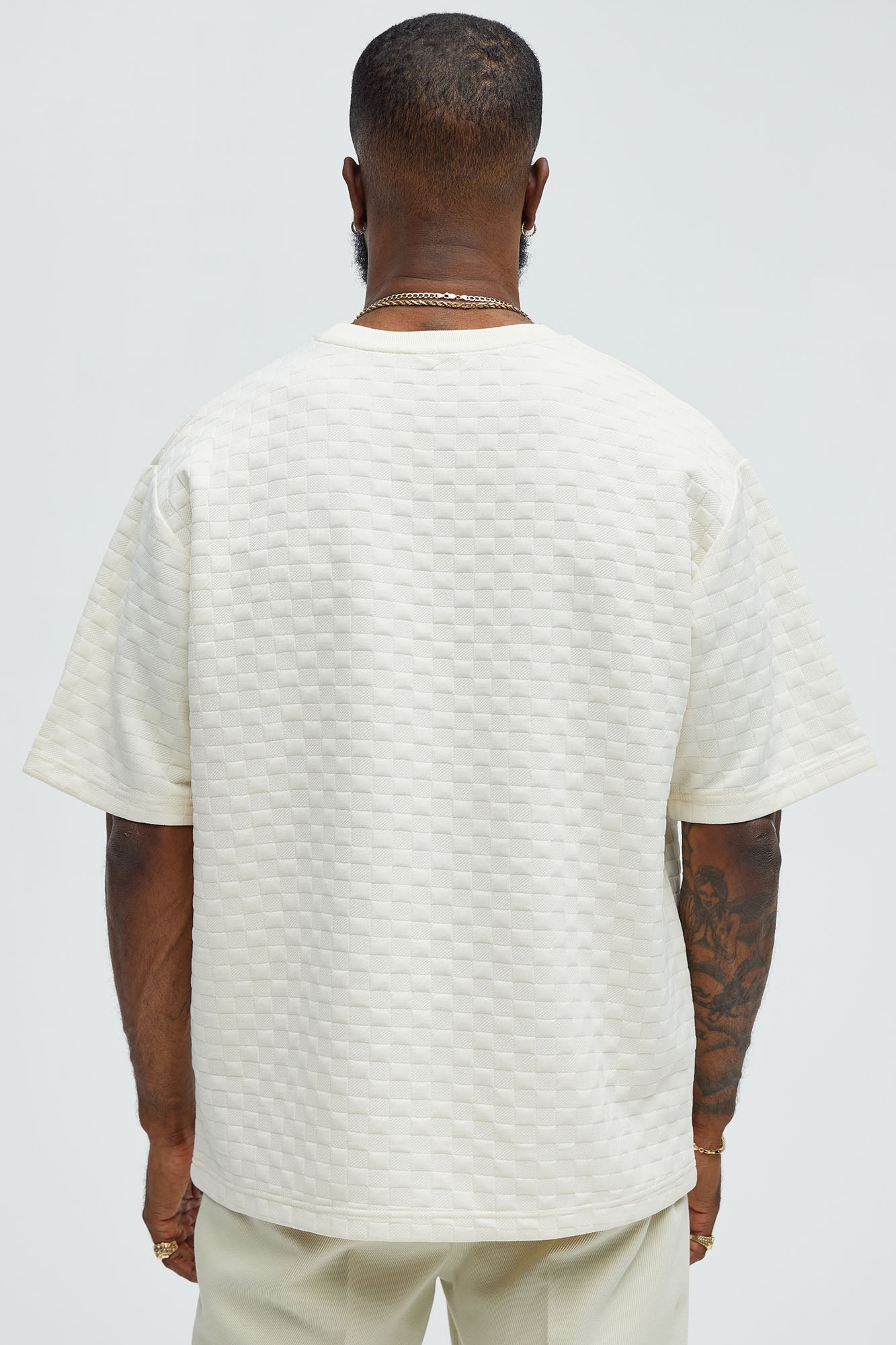 Check Mate Textured Tee - Off White