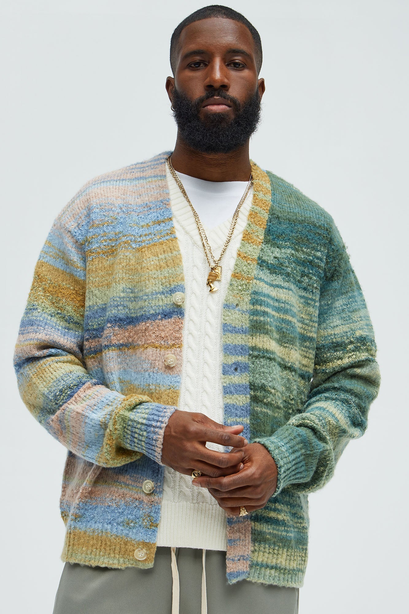 Cameroonian Textured Cardigan - Multi Color