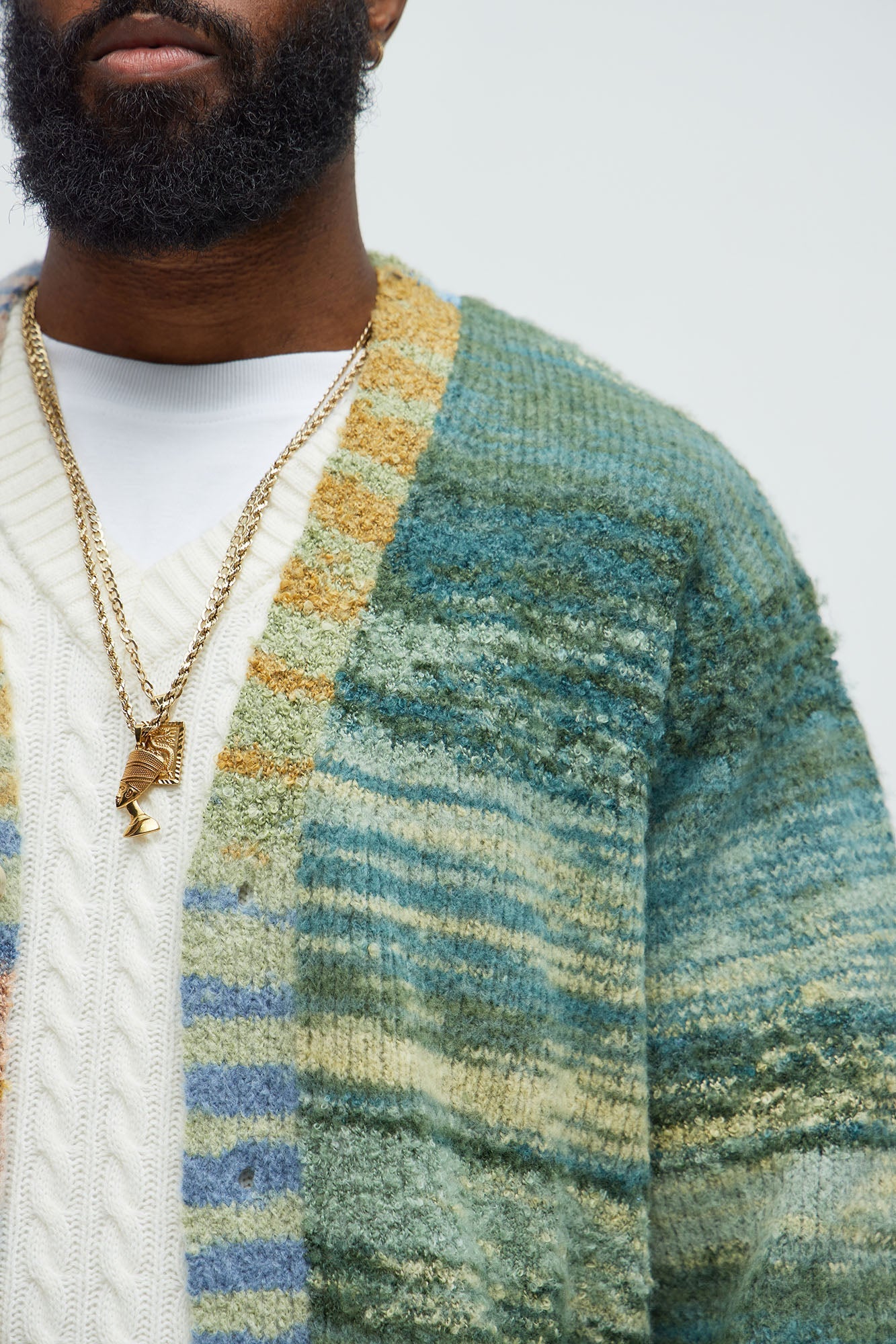 Cameroonian Textured Cardigan - Multi Color