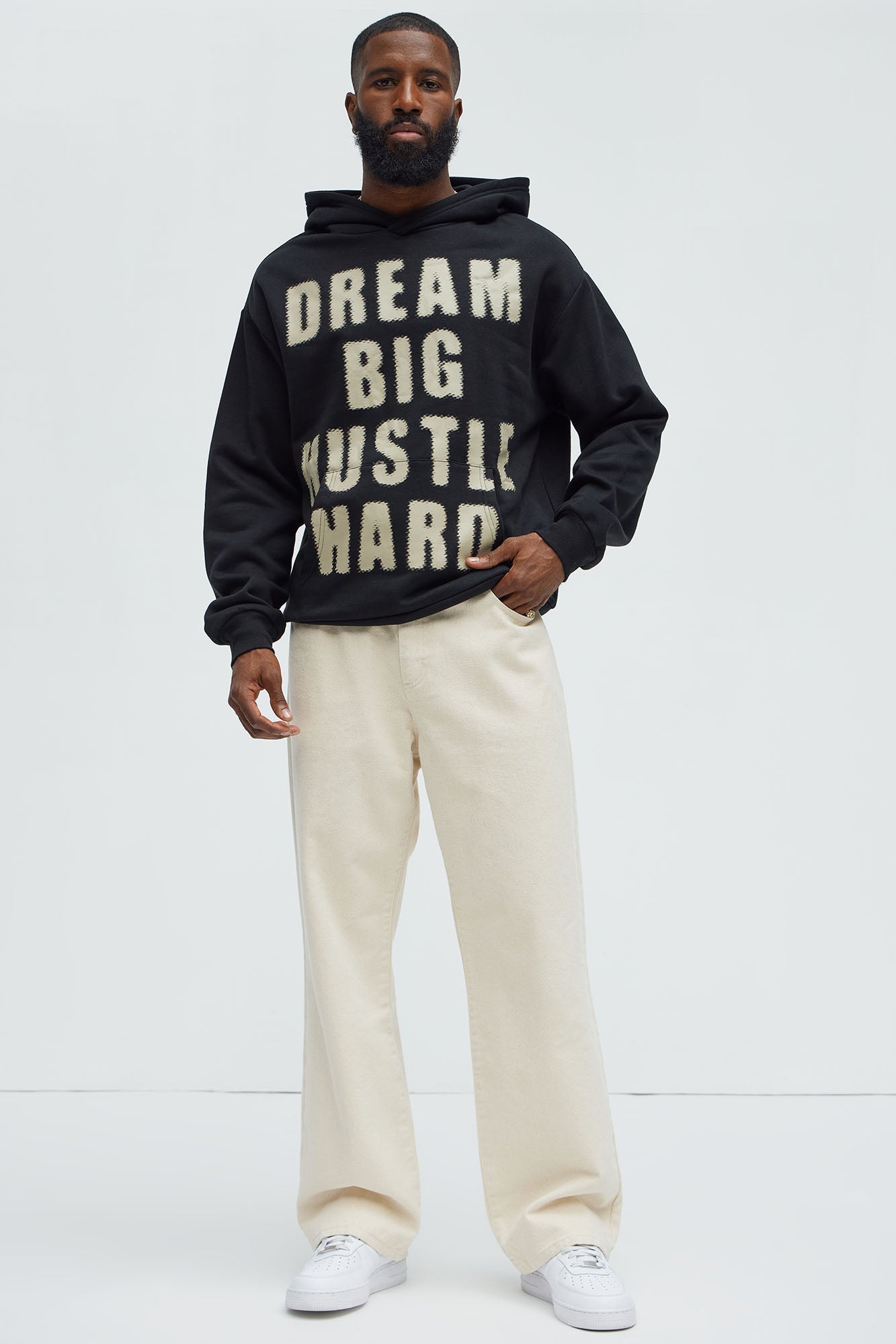 Dream Big Hustle Hard Hoodie - Black