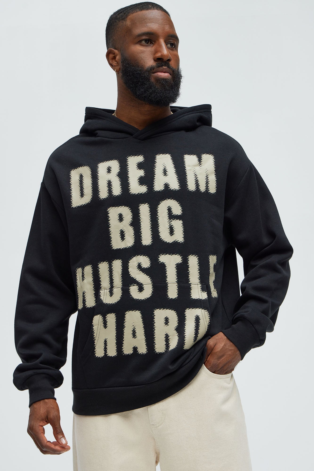 Dream Big Hustle Hard Hoodie - Black