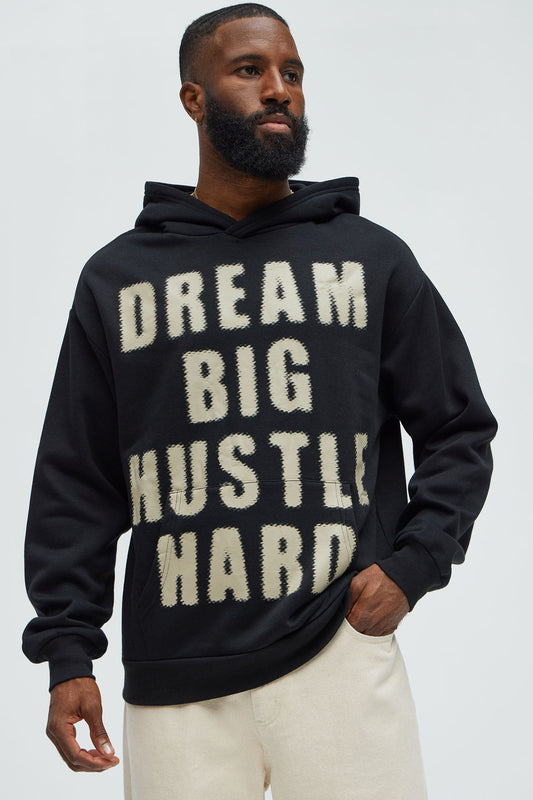 Dream Big Hustle Hard Hoodie - Black