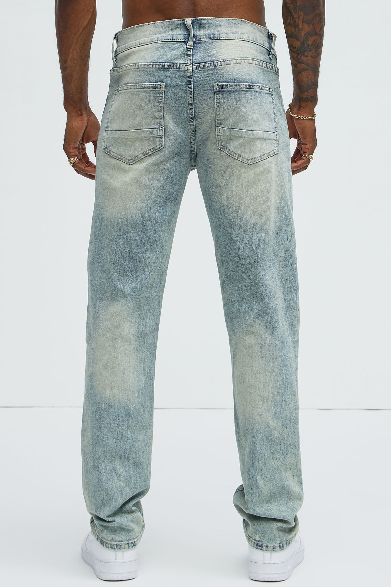 Can't Be Distressed Slim Jeans - Acid Wash Blue
