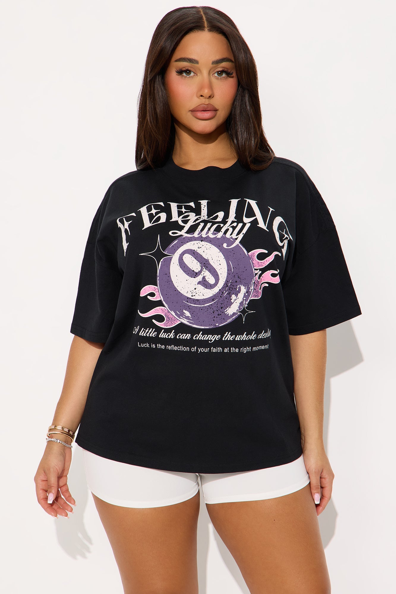 Feeling Lucky Oversize TShirt - Black